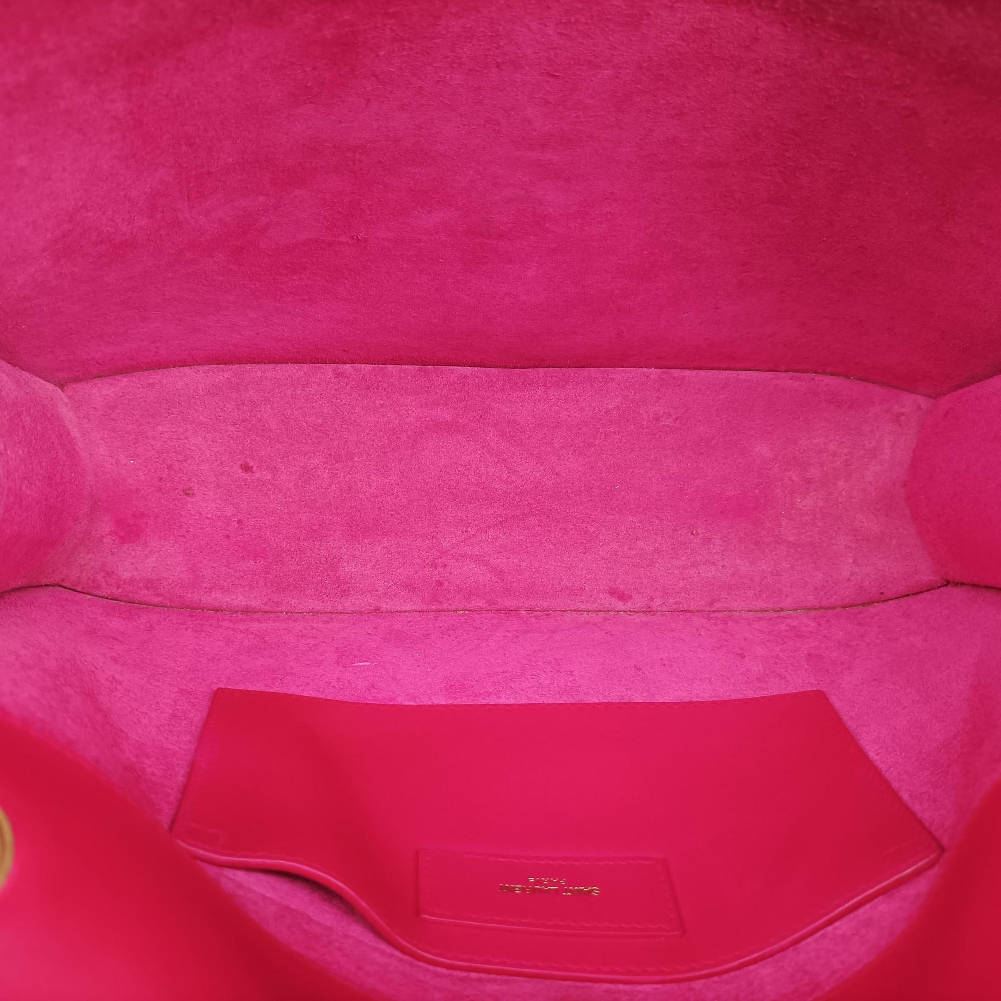 Pre-owned Yves Saint Laurent BETTY Rose Leather 314515 shoulderbag | stylenewstar