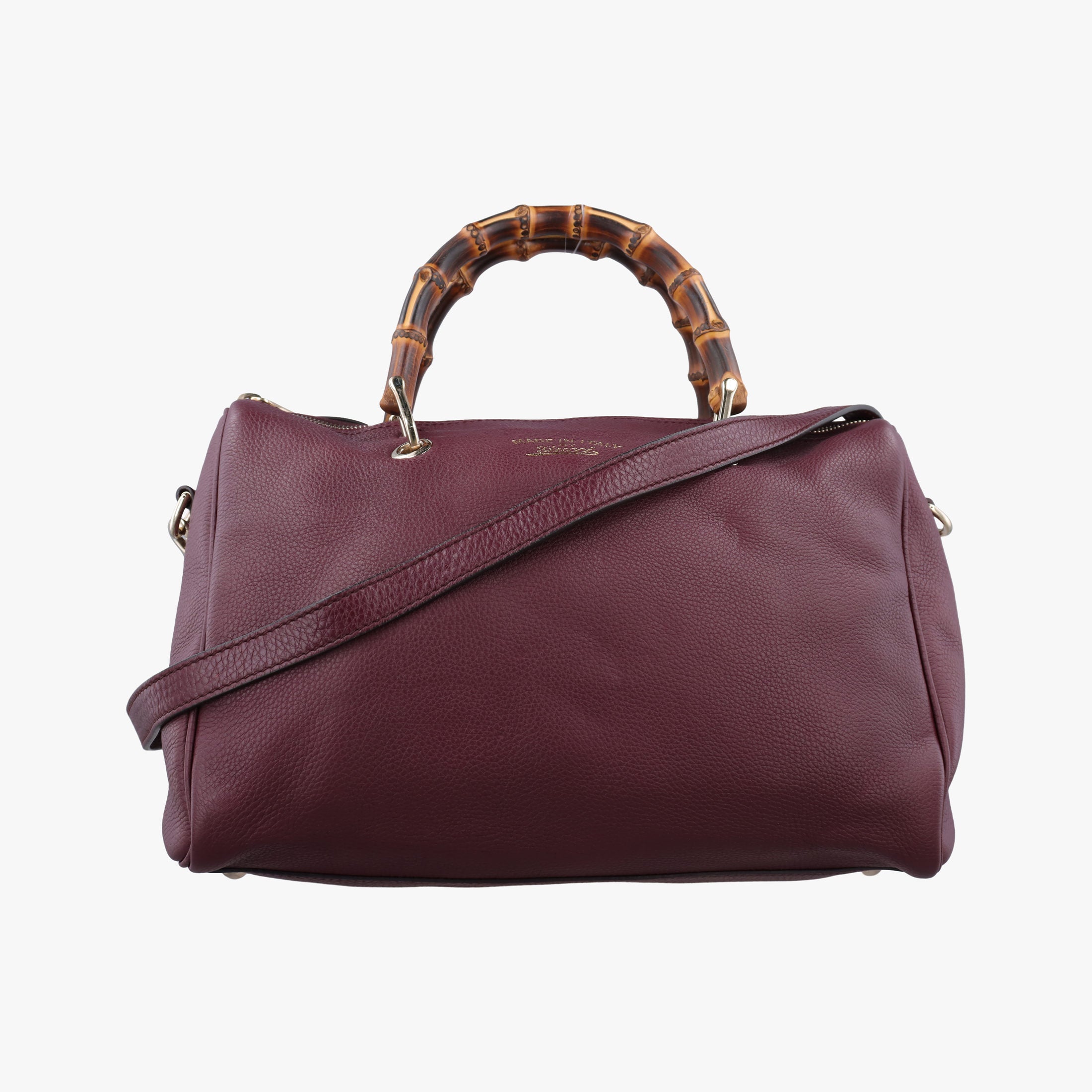 Pre-owned Gucci bamboo shopper Burgundy Leather 353124 shoulderbag | stylenewstar