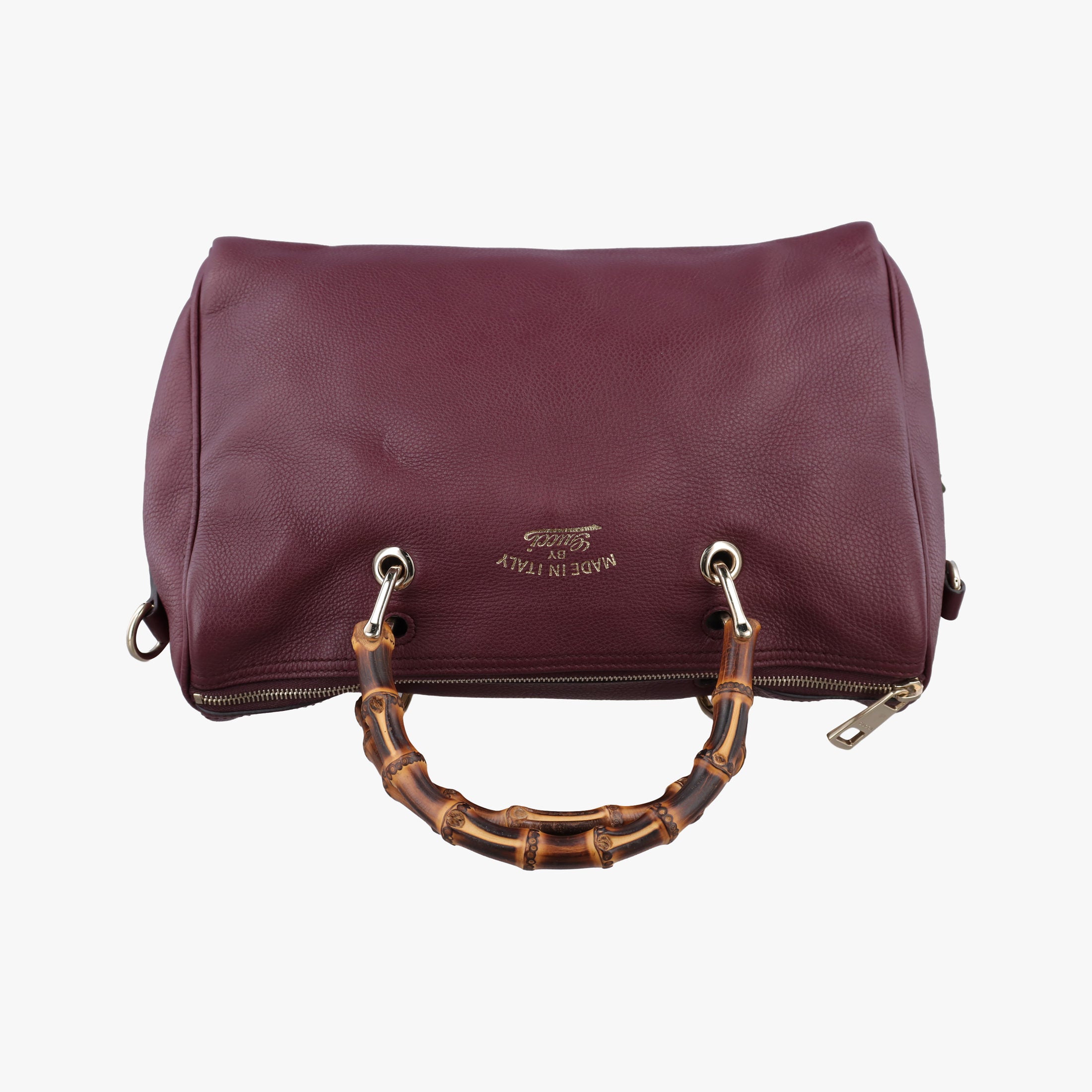 Pre-owned Gucci bamboo shopper Burgundy Leather 353124 shoulderbag | stylenewstar