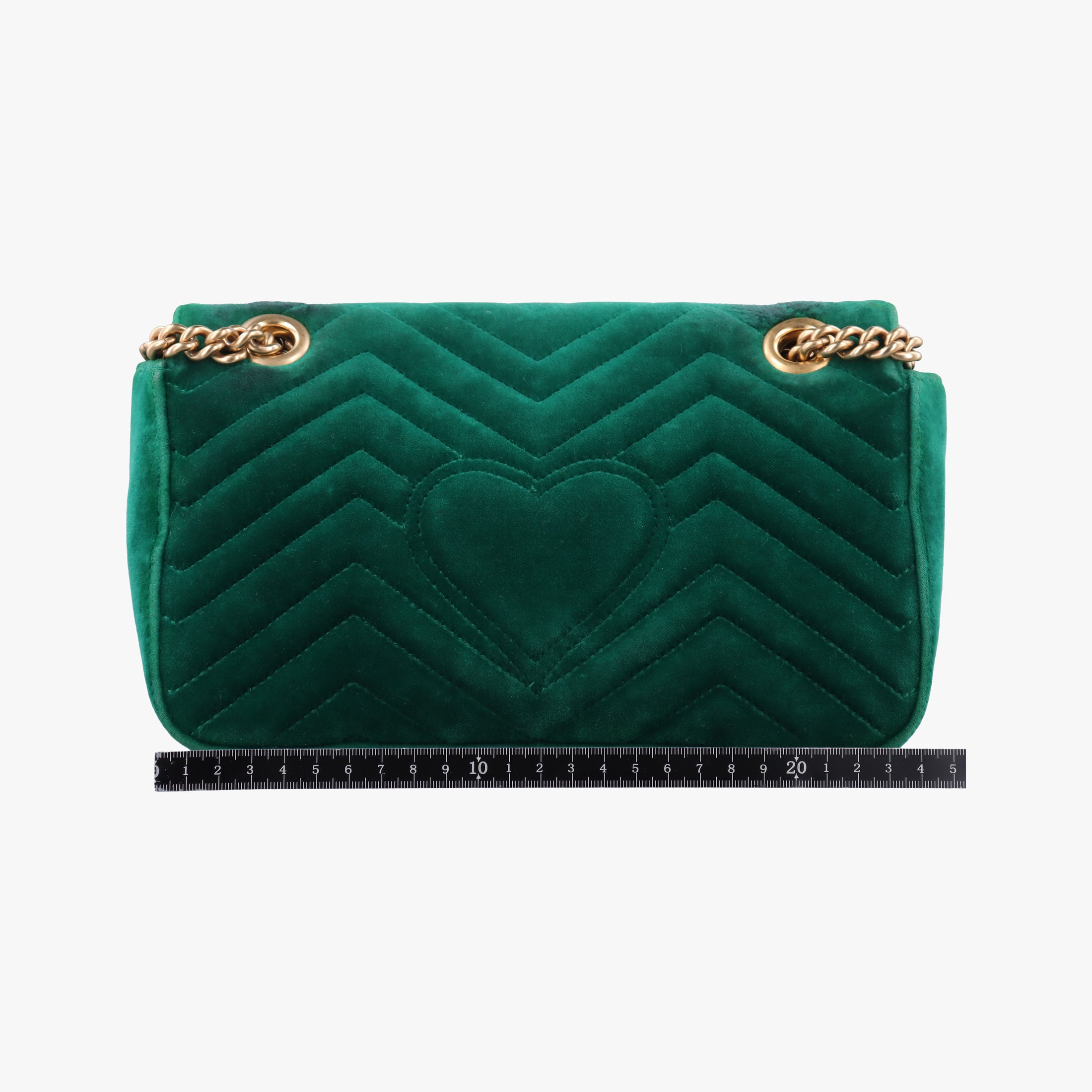 Pre-owned Gucci GG Marmont Green velour 443497 shoulderbag | stylenewstar