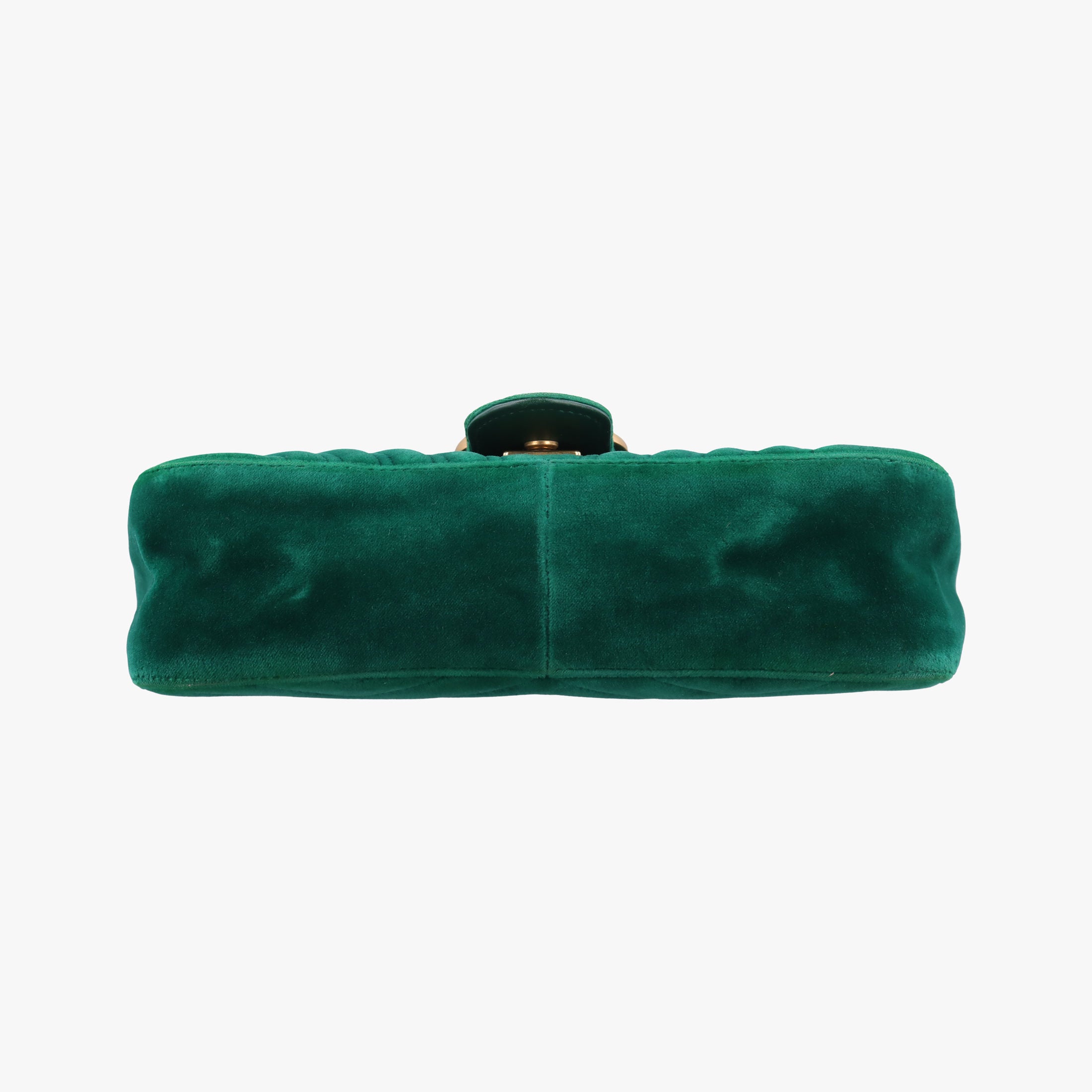 Pre-owned Gucci GG Marmont Green velour 443497 shoulderbag | stylenewstar