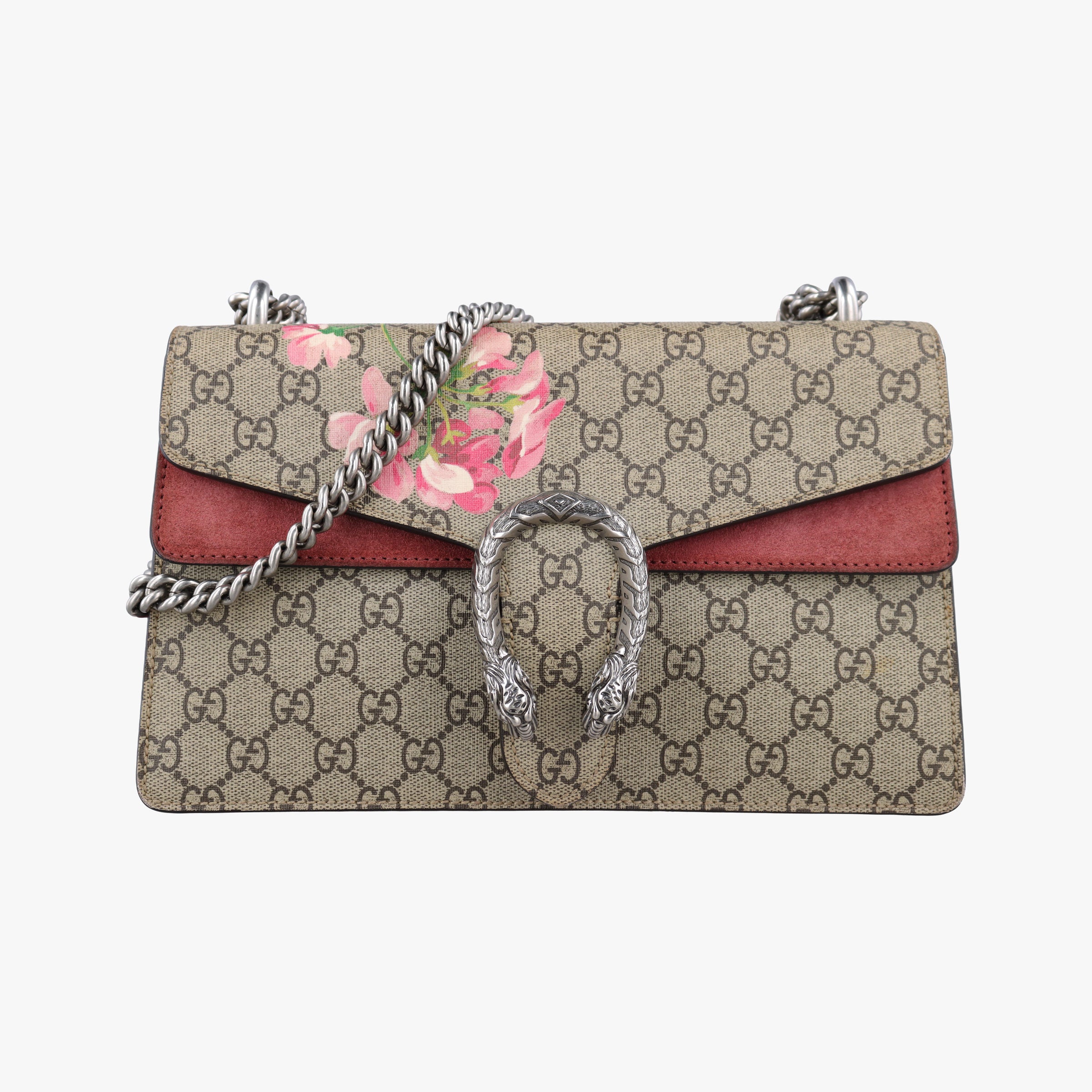 Pre-owned Gucci Dionysus beige×red×multicolor PVC coated canvas × suede 400249 shoulderbag | stylenewstar