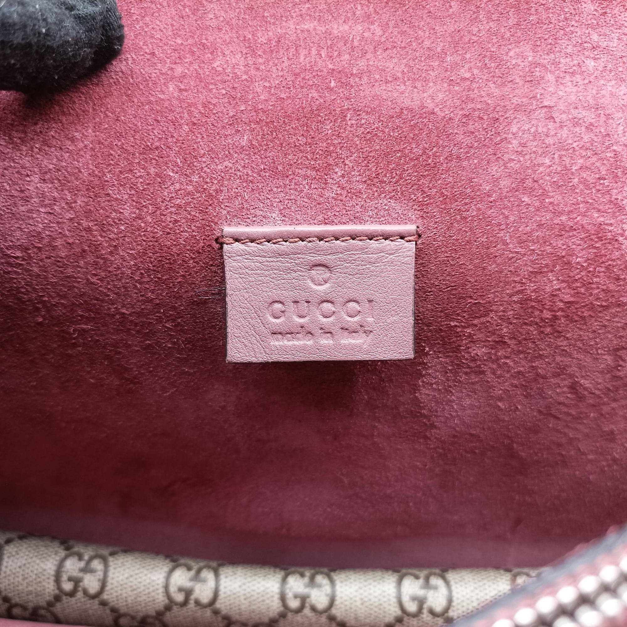 Pre-owned Gucci Dionysus beige×red×multicolor PVC coated canvas × suede 400249 shoulderbag | stylenewstar