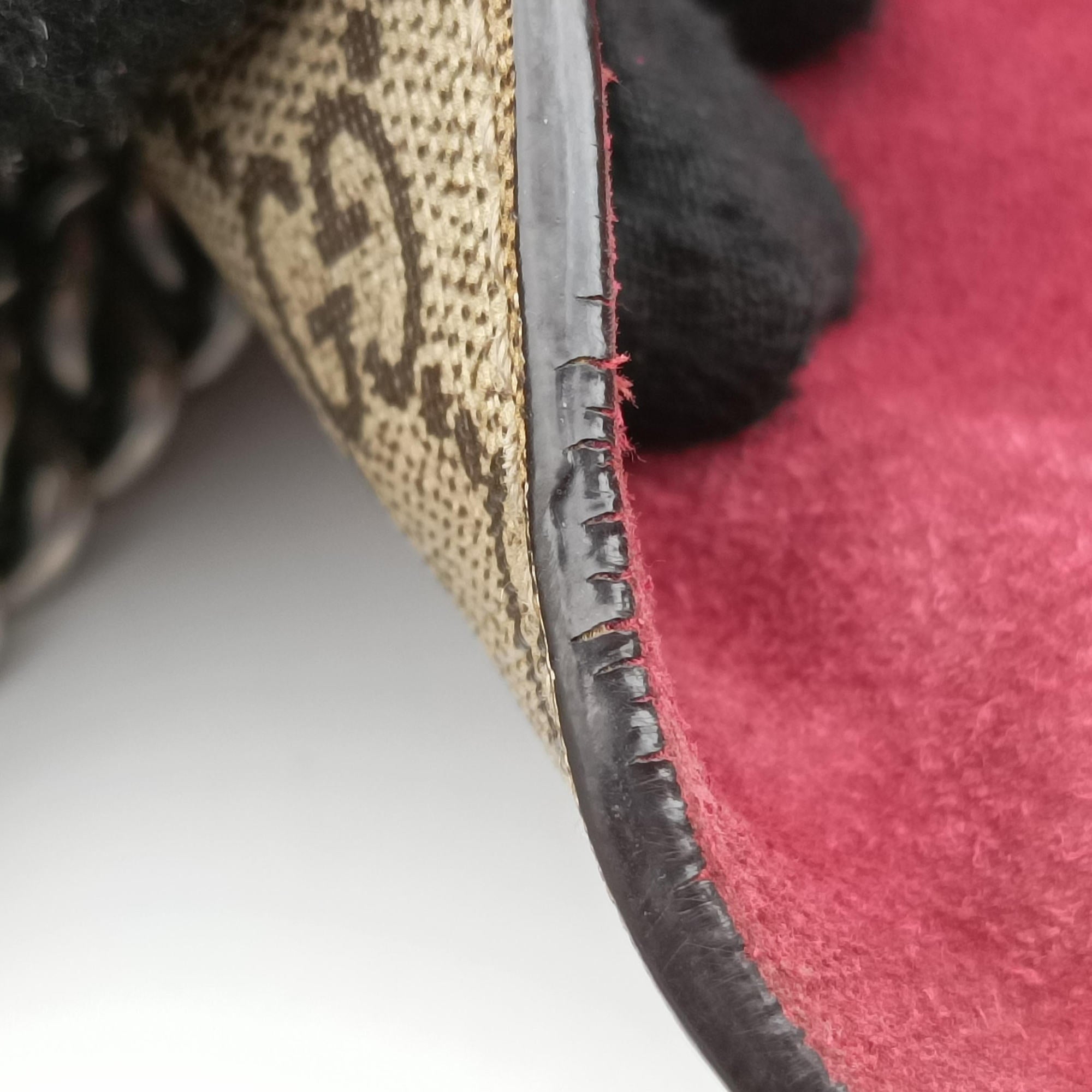 Pre-owned Gucci Dionysus beige×red×multicolor PVC coated canvas × suede 400249 shoulderbag | stylenewstar