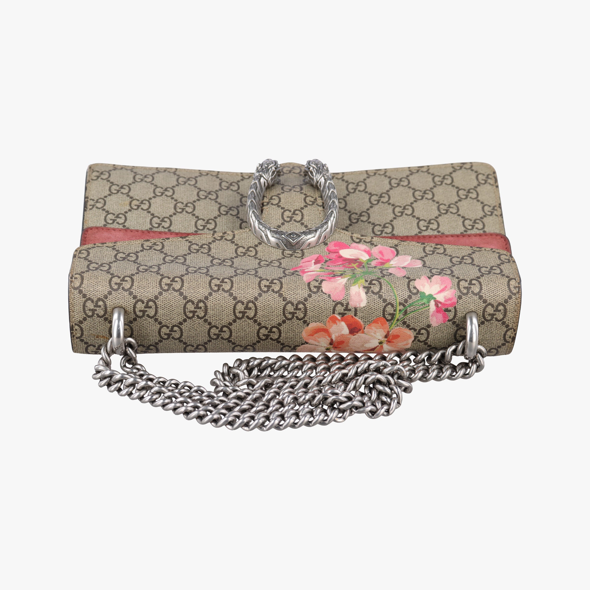 Pre-owned Gucci Dionysus beige×red×multicolor PVC coated canvas × suede 400249 shoulderbag | stylenewstar