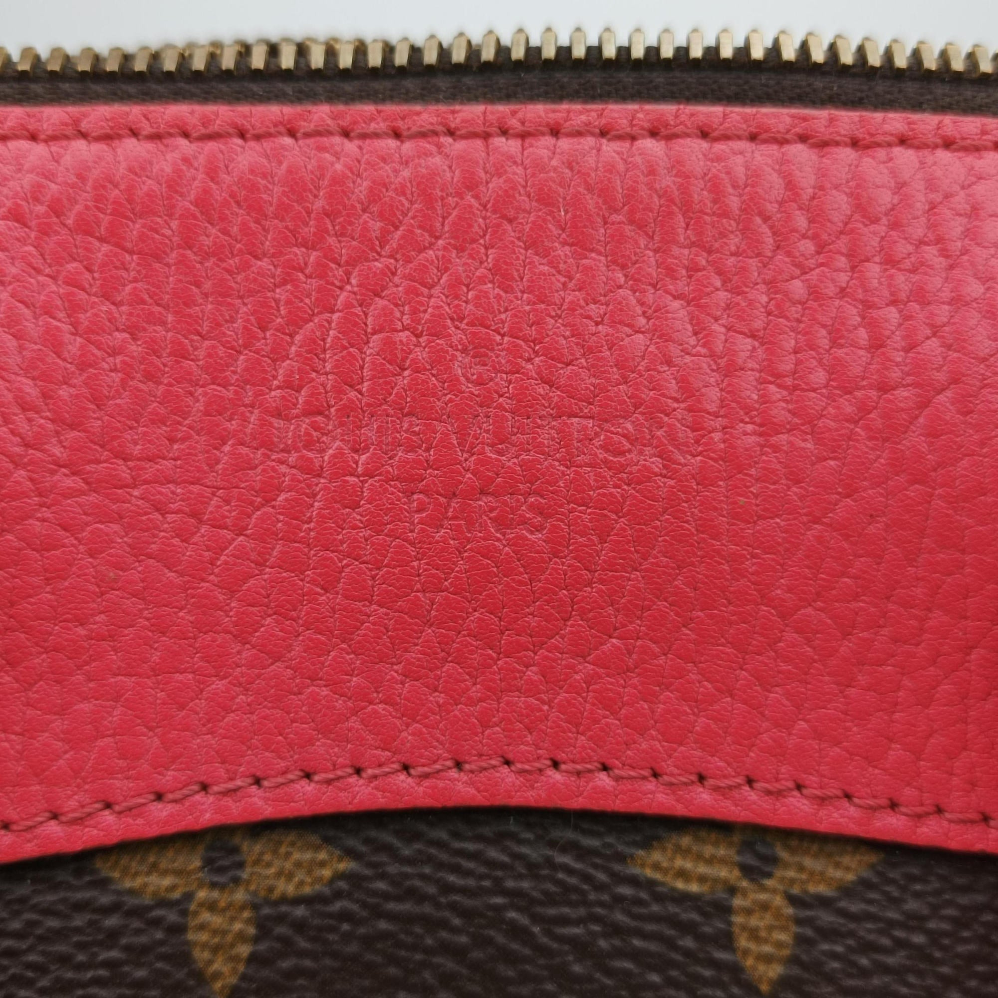 Pre-owned Louis Vuitton RETIRO PM brown×CERISE Monogram Canvas×calf leather M40546 shoulderbag | stylenewstar