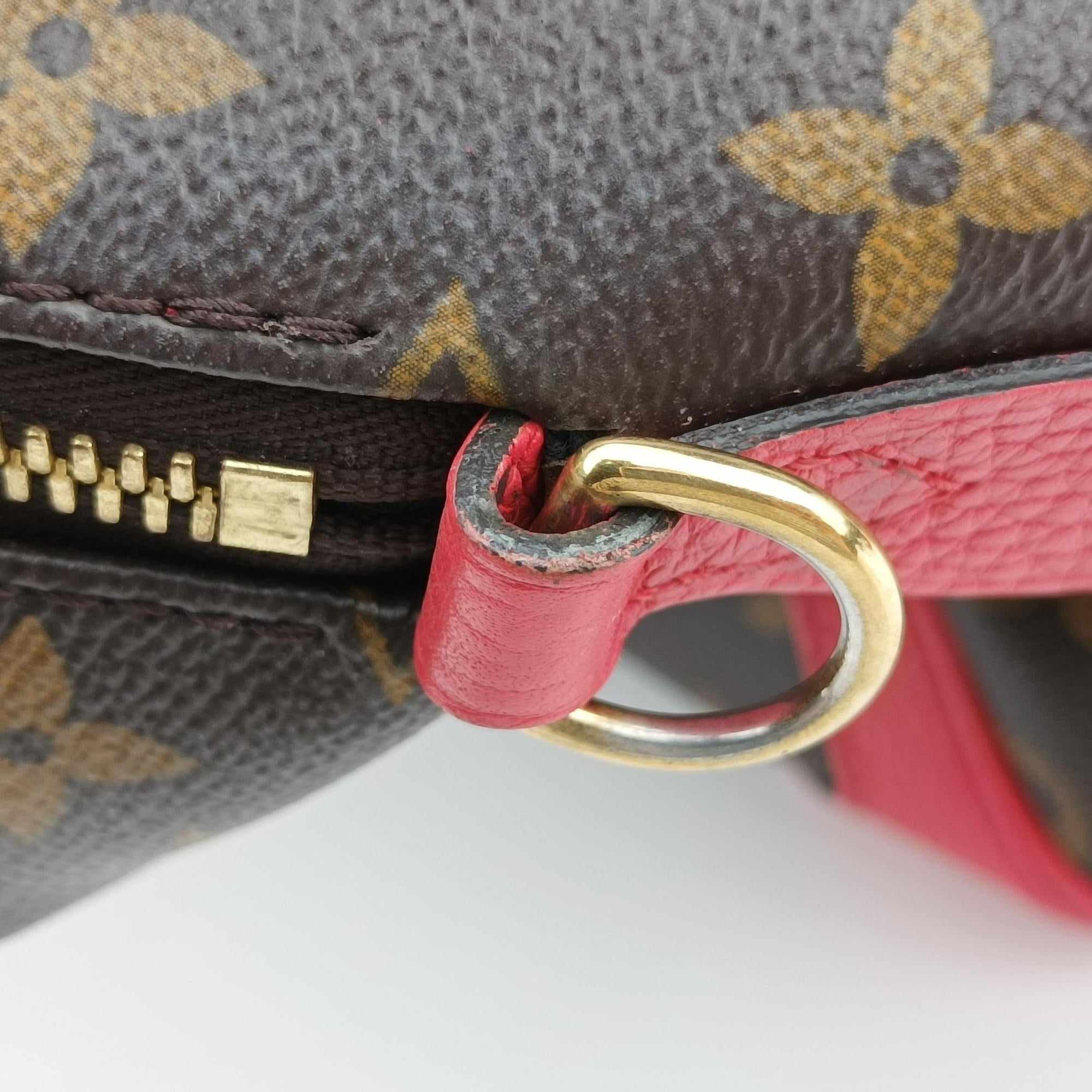 Pre-owned Louis Vuitton RETIRO PM brown×CERISE Monogram Canvas×calf leather M40546 shoulderbag | stylenewstar