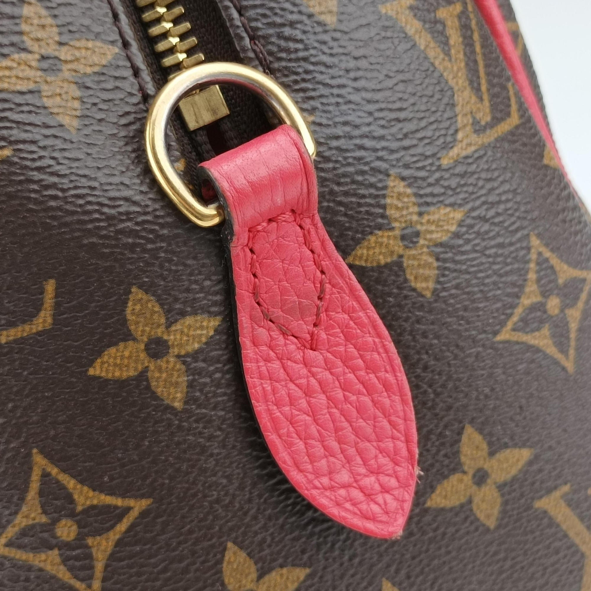 Pre-owned Louis Vuitton RETIRO PM brown×CERISE Monogram Canvas×calf leather M40546 shoulderbag | stylenewstar