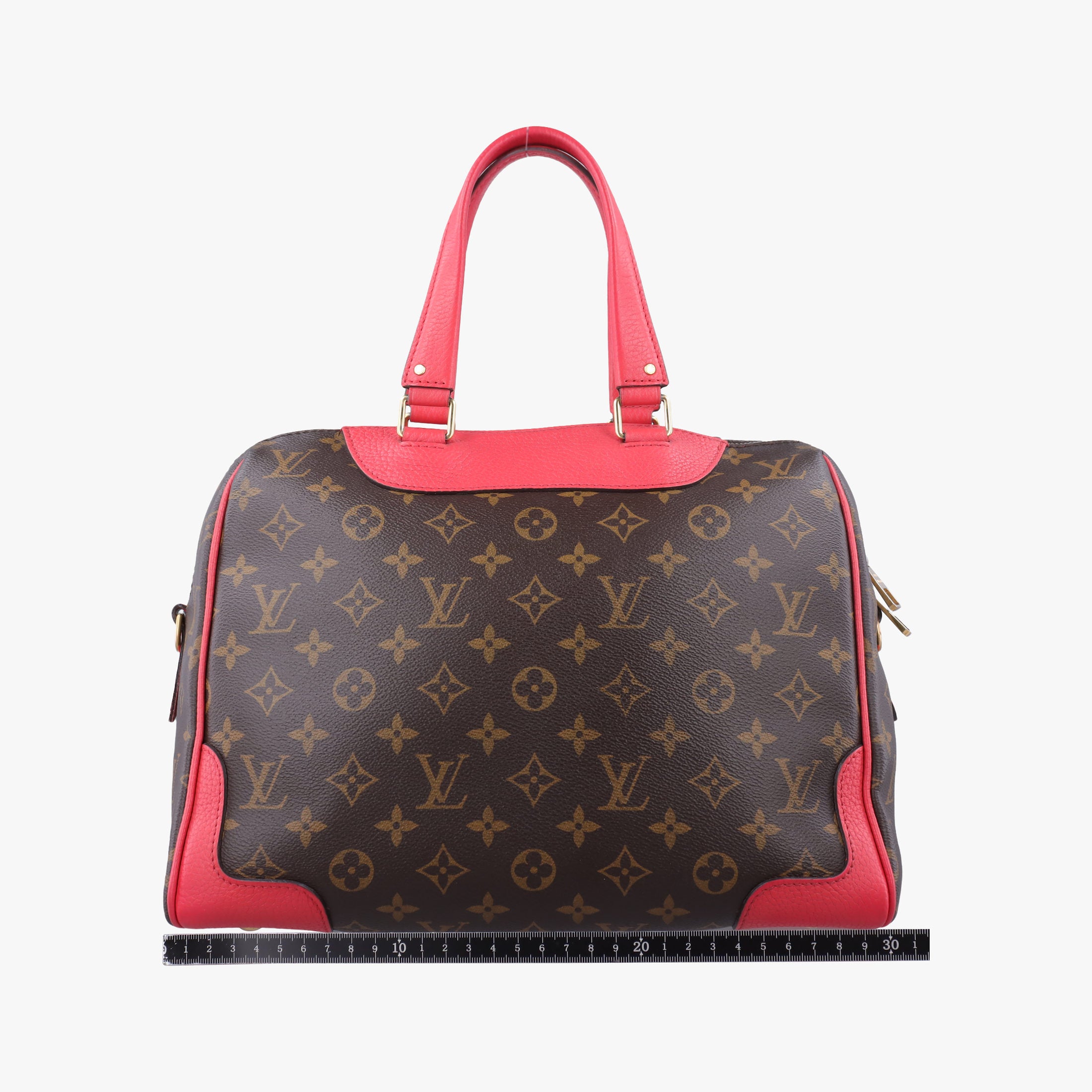 Pre-owned Louis Vuitton RETIRO PM brown×CERISE Monogram Canvas×calf leather M40546 shoulderbag | stylenewstar