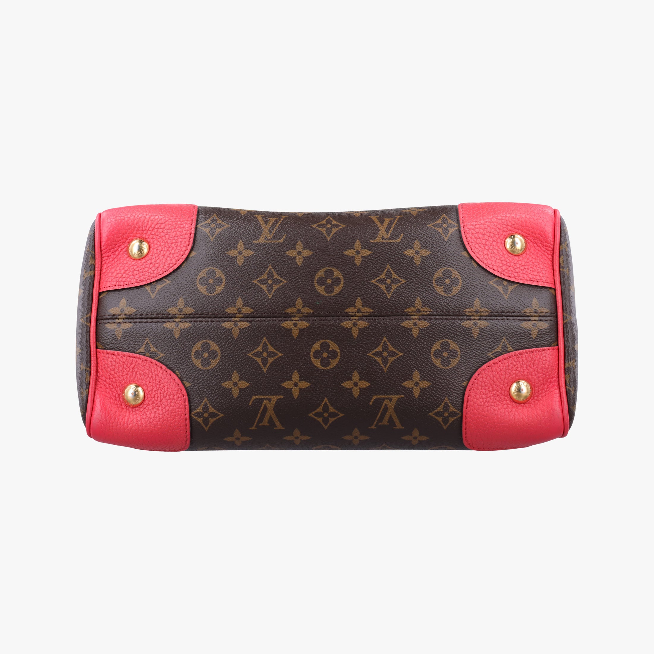 Pre-owned Louis Vuitton RETIRO PM brown×CERISE Monogram Canvas×calf leather M40546 shoulderbag | stylenewstar