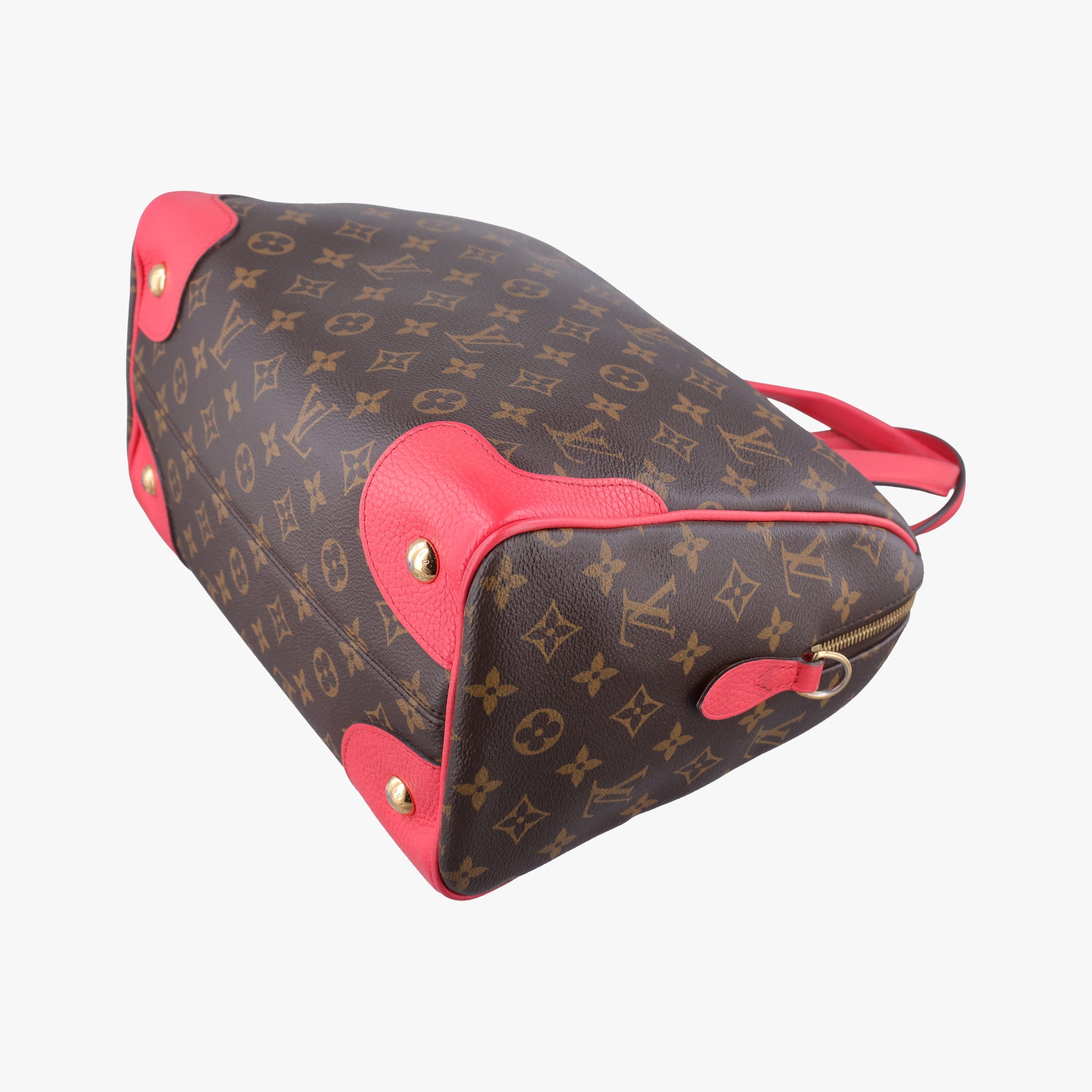 Pre-owned Louis Vuitton RETIRO PM brown×CERISE Monogram Canvas×calf leather M40546 shoulderbag | stylenewstar