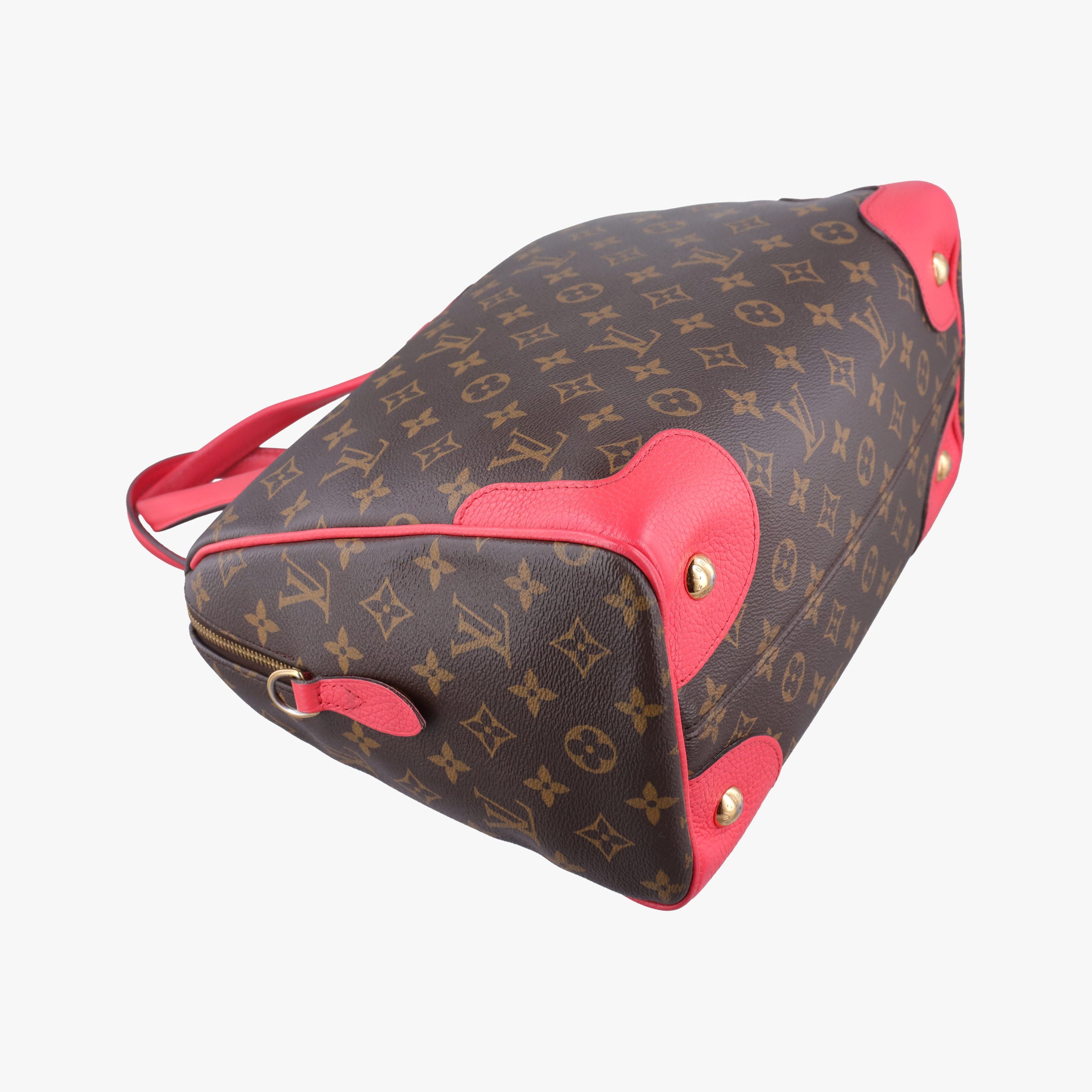 Pre-owned Louis Vuitton RETIRO PM brown×CERISE Monogram Canvas×calf leather M40546 shoulderbag | stylenewstar