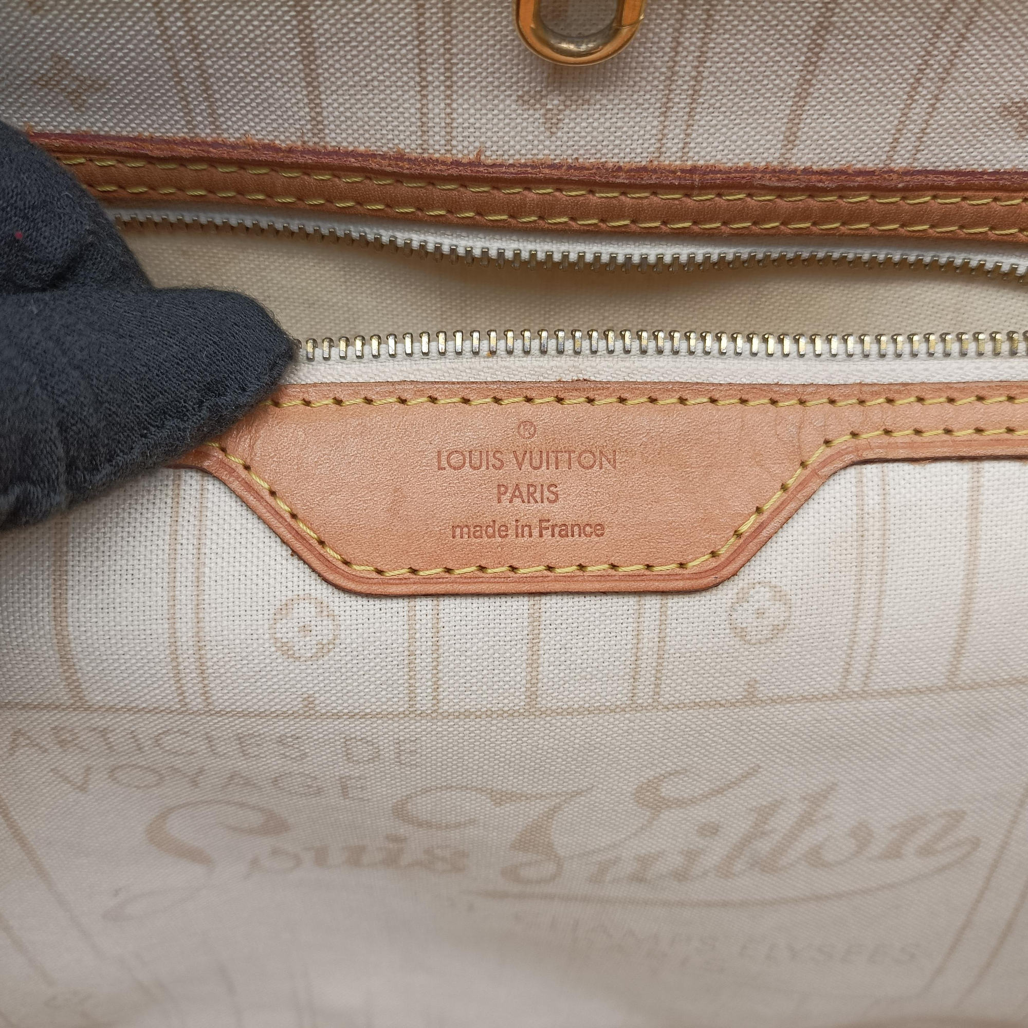 Secondhand Louis Vuitton Neverfull MM Azur Damier Canvas N51107 shoulderbag | stylenewstar