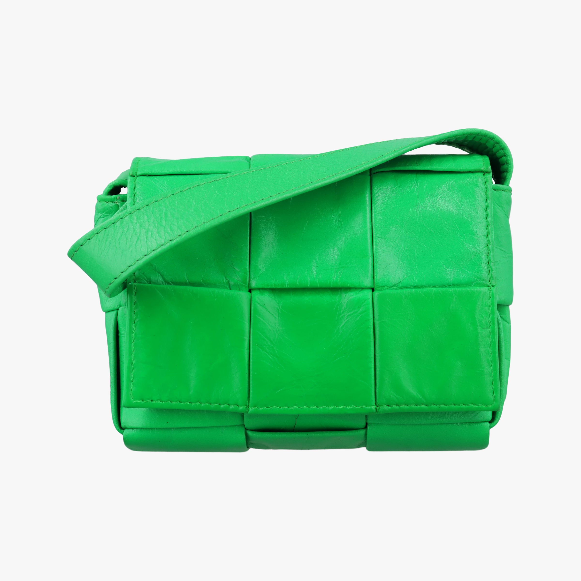 Pre-owned Bottega Veneta candy cassette Green Leather  shoulderbag | stylenewstar