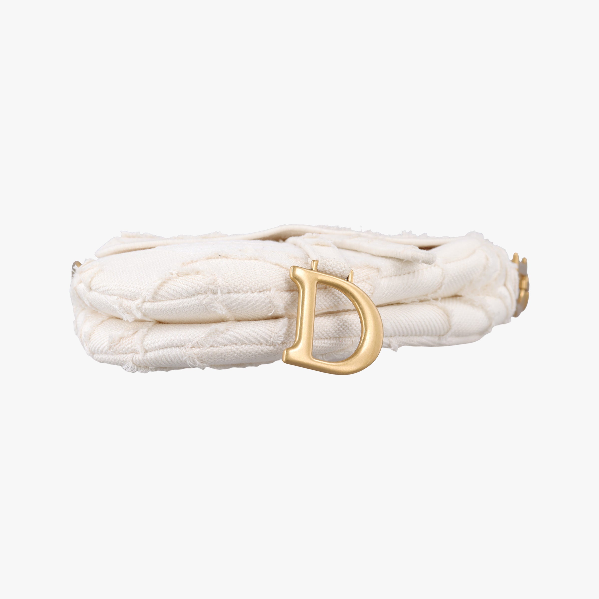 Pre-owned Christian Dior Camouflage Embroidered Saddle Bag White Canvas  shoulderbag | stylenewstar