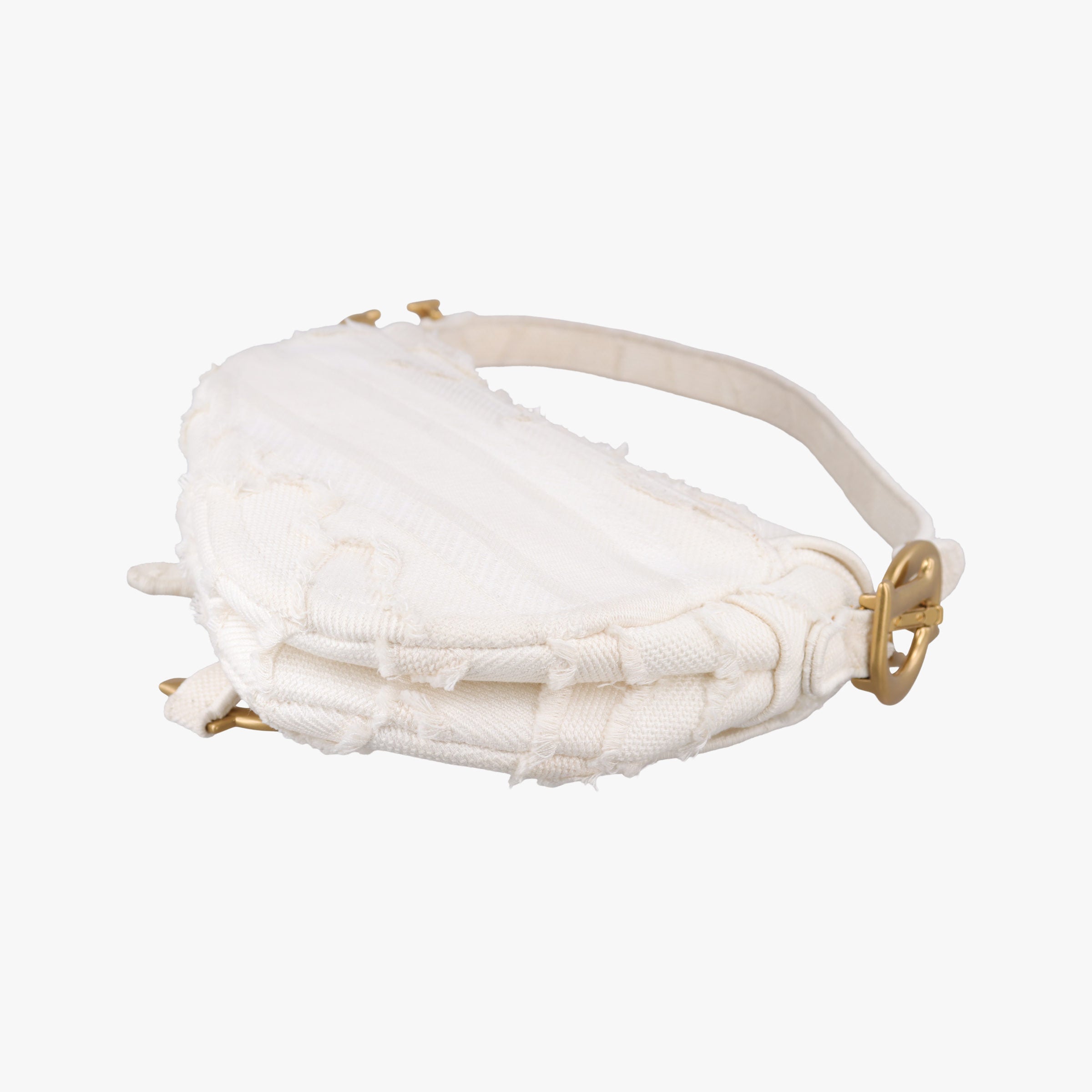 Pre-owned Christian Dior Camouflage Embroidered Saddle Bag White Canvas  shoulderbag | stylenewstar