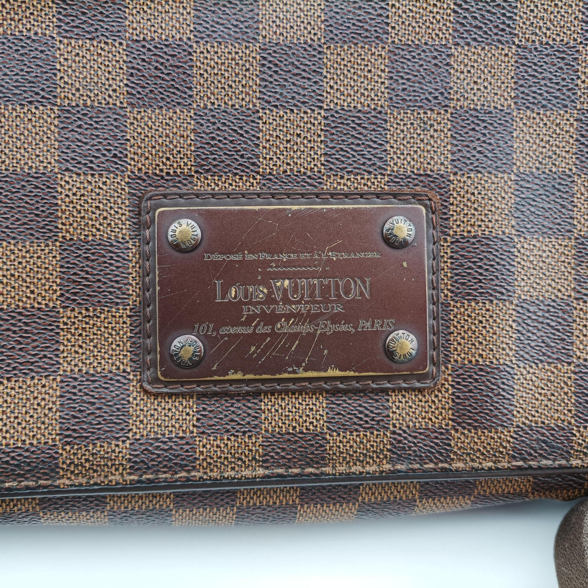 Pre-owned Louis Vuitton BROOKLYN MM EBENE Damier Canvas N51211 shoulderbag | stylenewstar