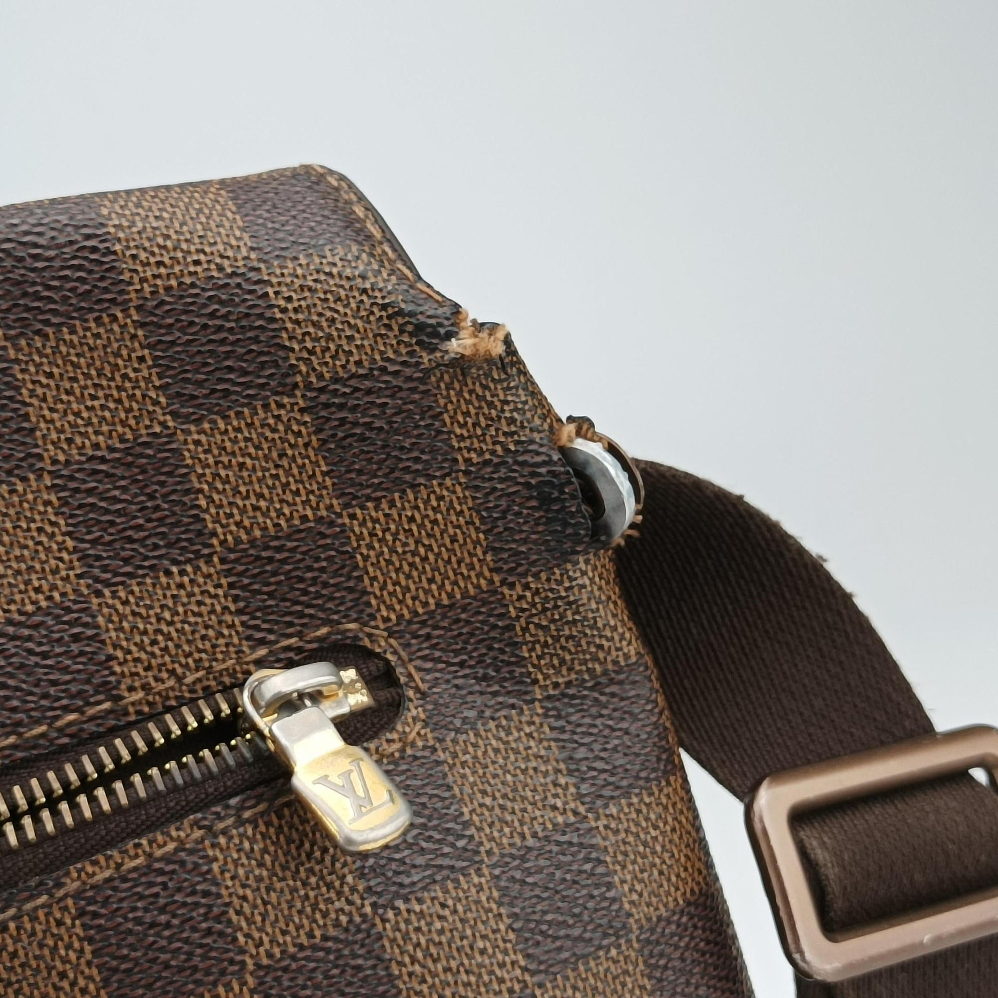 Pre-owned Louis Vuitton BROOKLYN MM EBENE Damier Canvas N51211 shoulderbag | stylenewstar