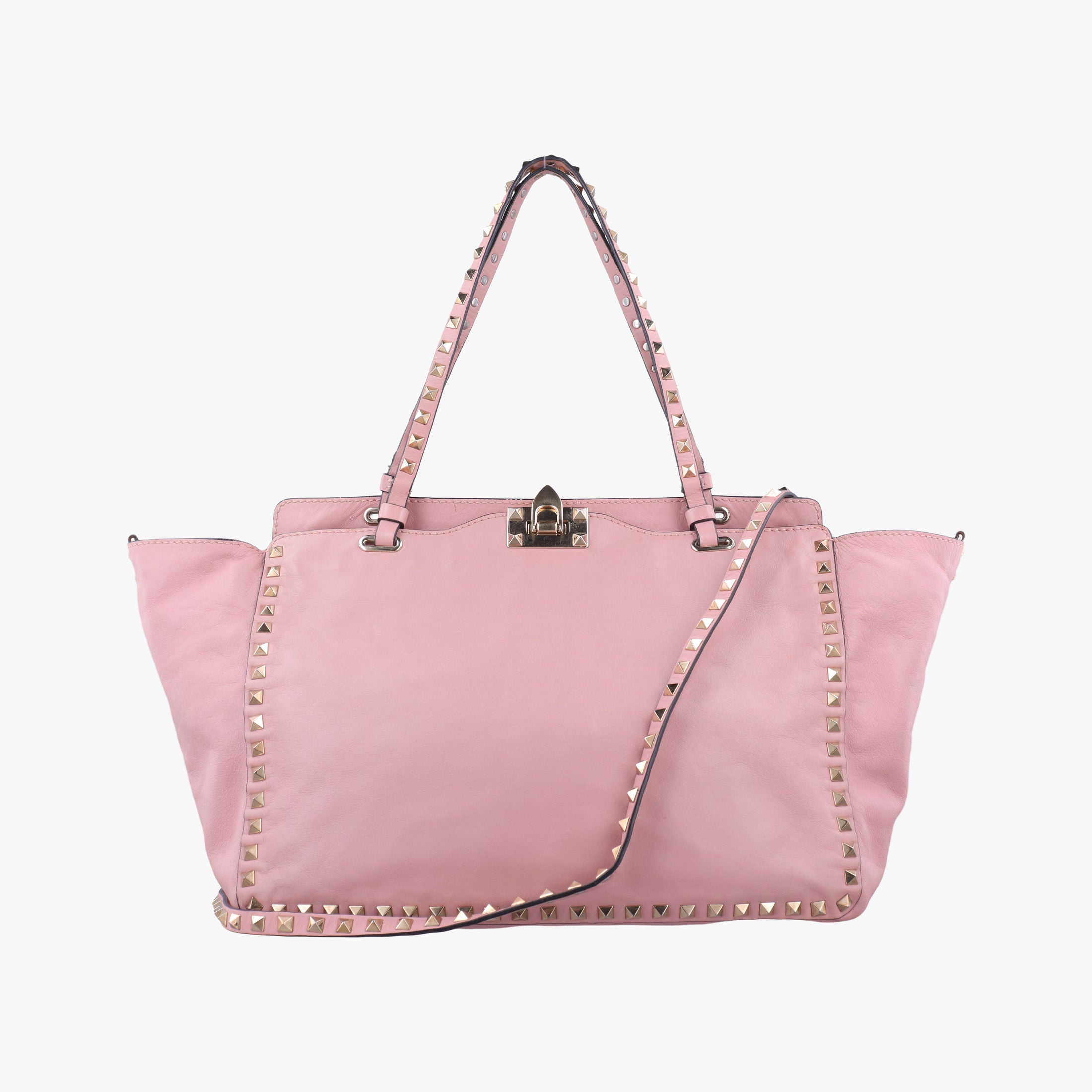 Pre-owned Valentino Rockstud Pink Leather  shoulderbag | stylenewstar