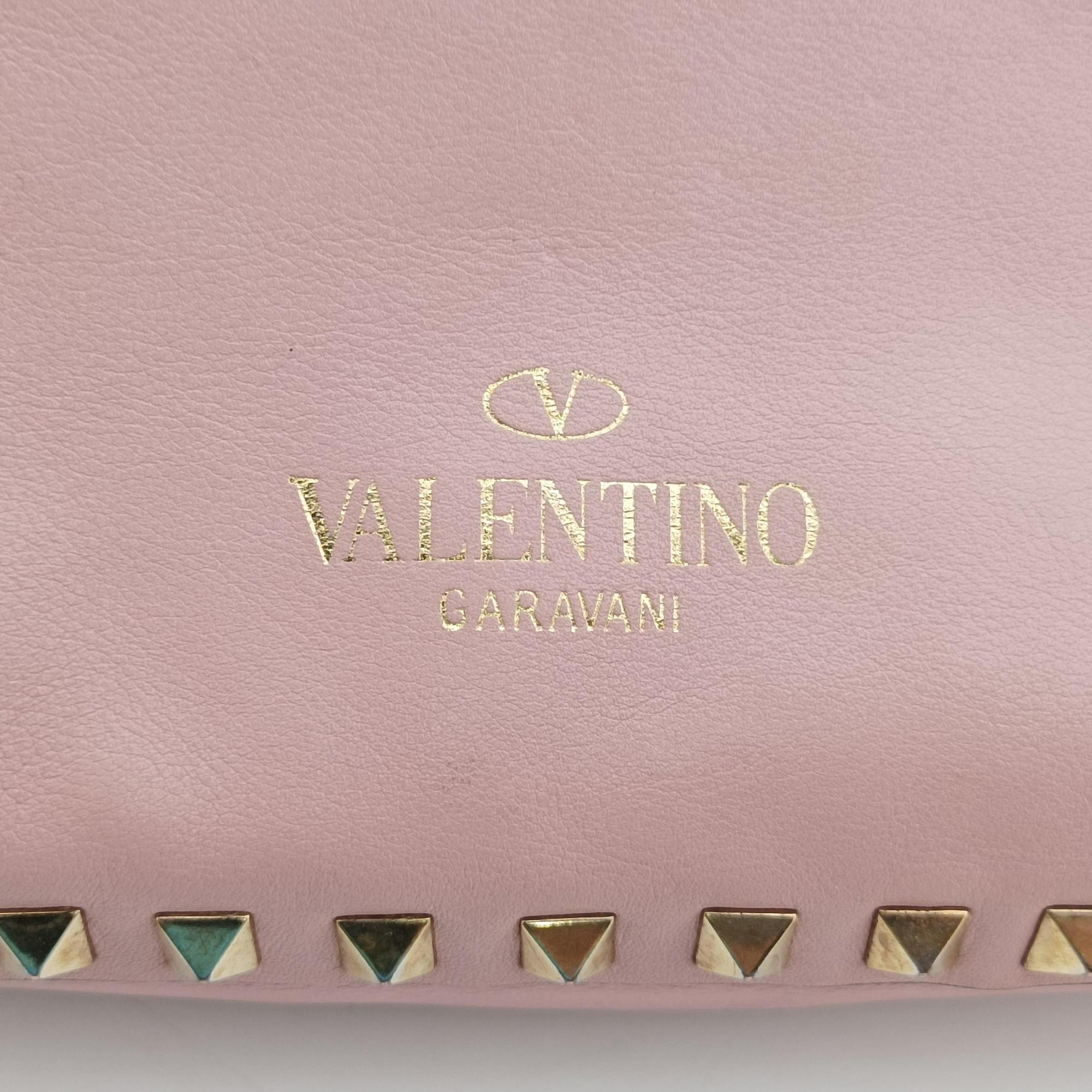 Pre-owned Valentino Rockstud Pink Leather  shoulderbag | stylenewstar