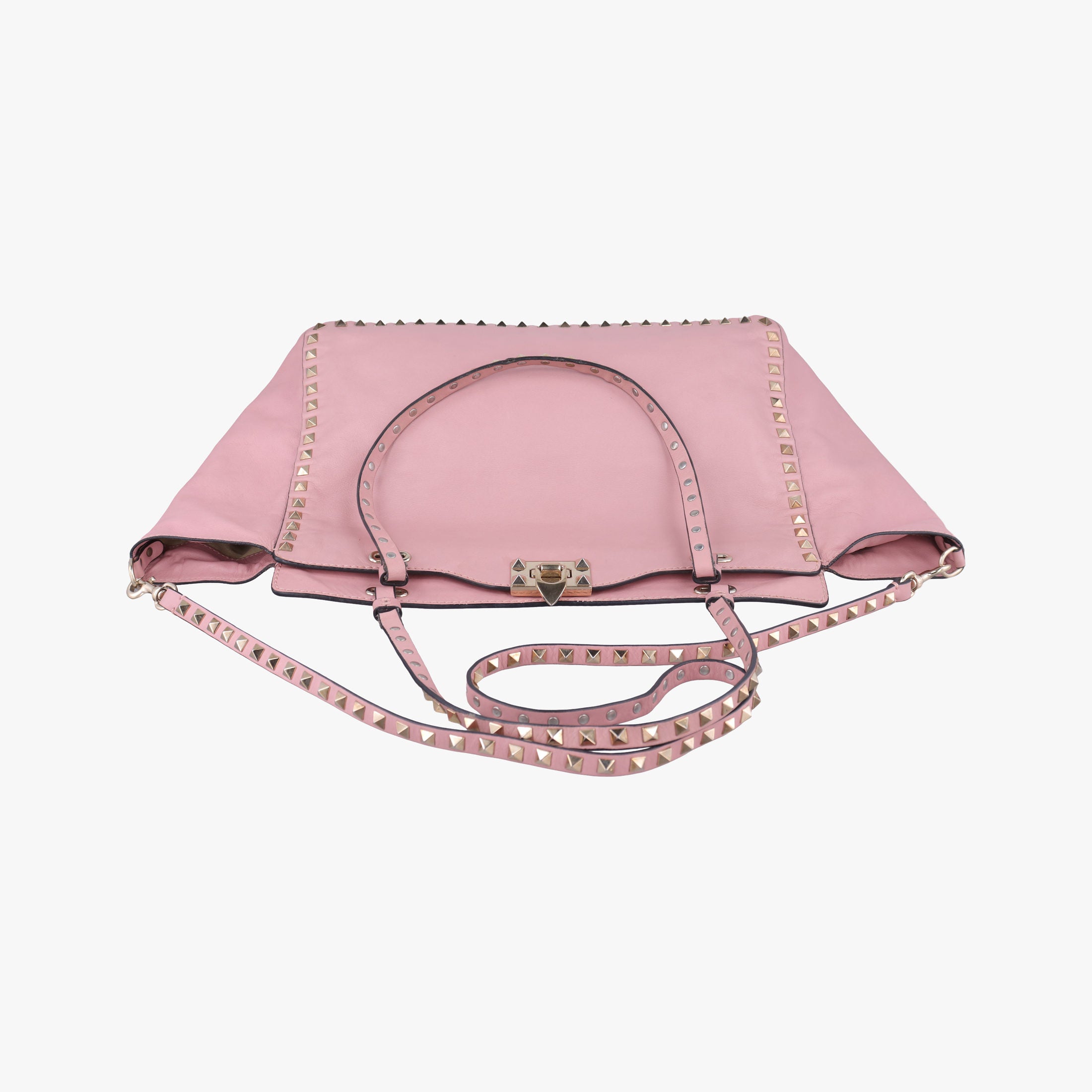 Pre-owned Valentino Rockstud Pink Leather  shoulderbag | stylenewstar