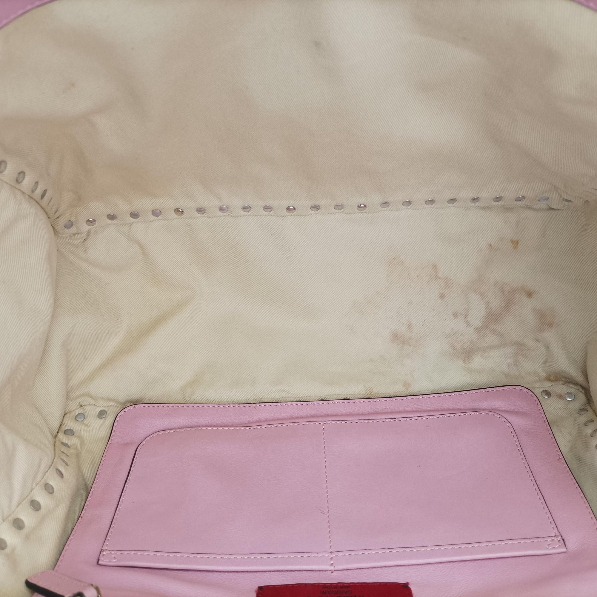 Pre-owned Valentino Rockstud Pink Leather  shoulderbag | stylenewstar