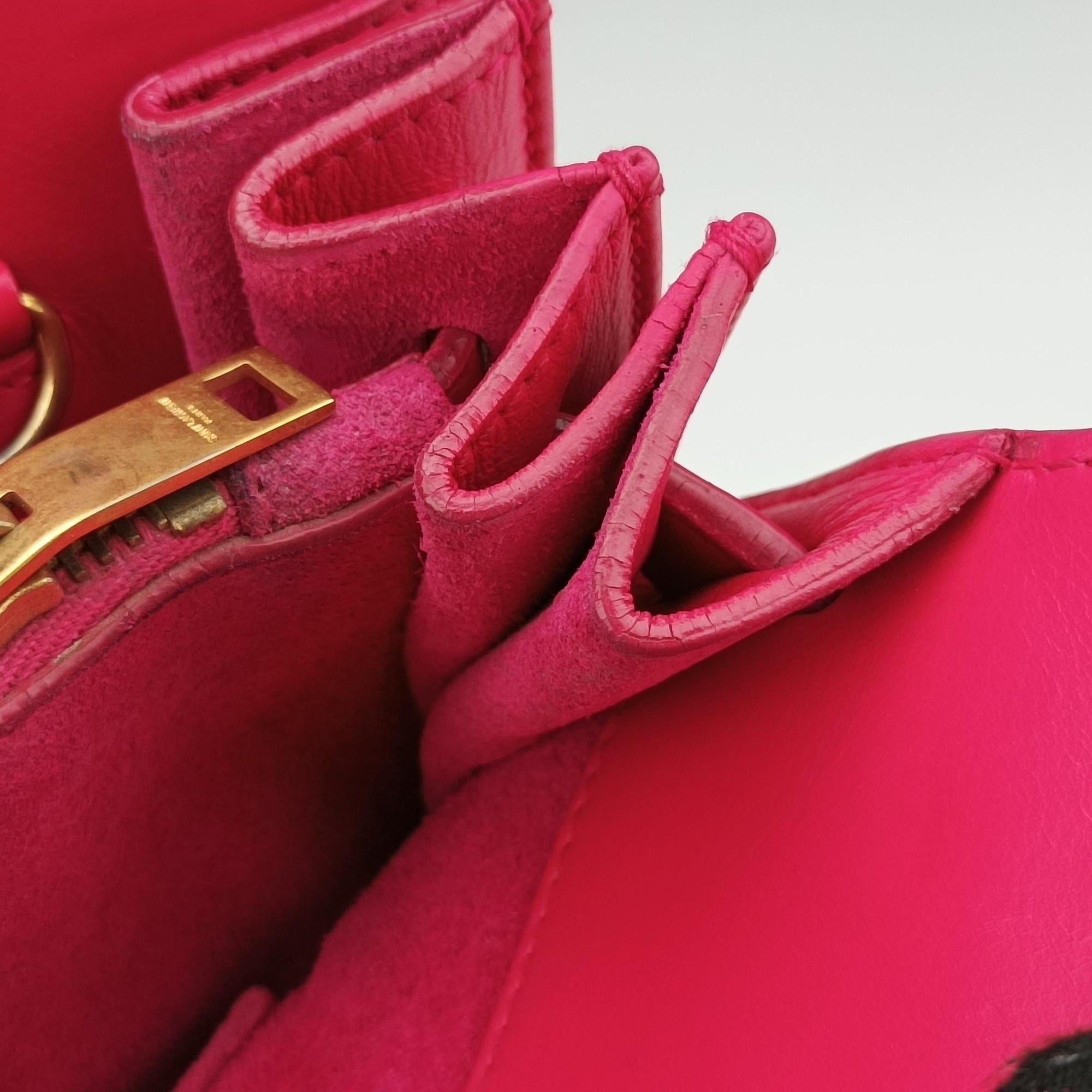 Vintage Yves Saint Laurent SAC DE JOUR Rose Leather 324823 handbag | stylenewstar