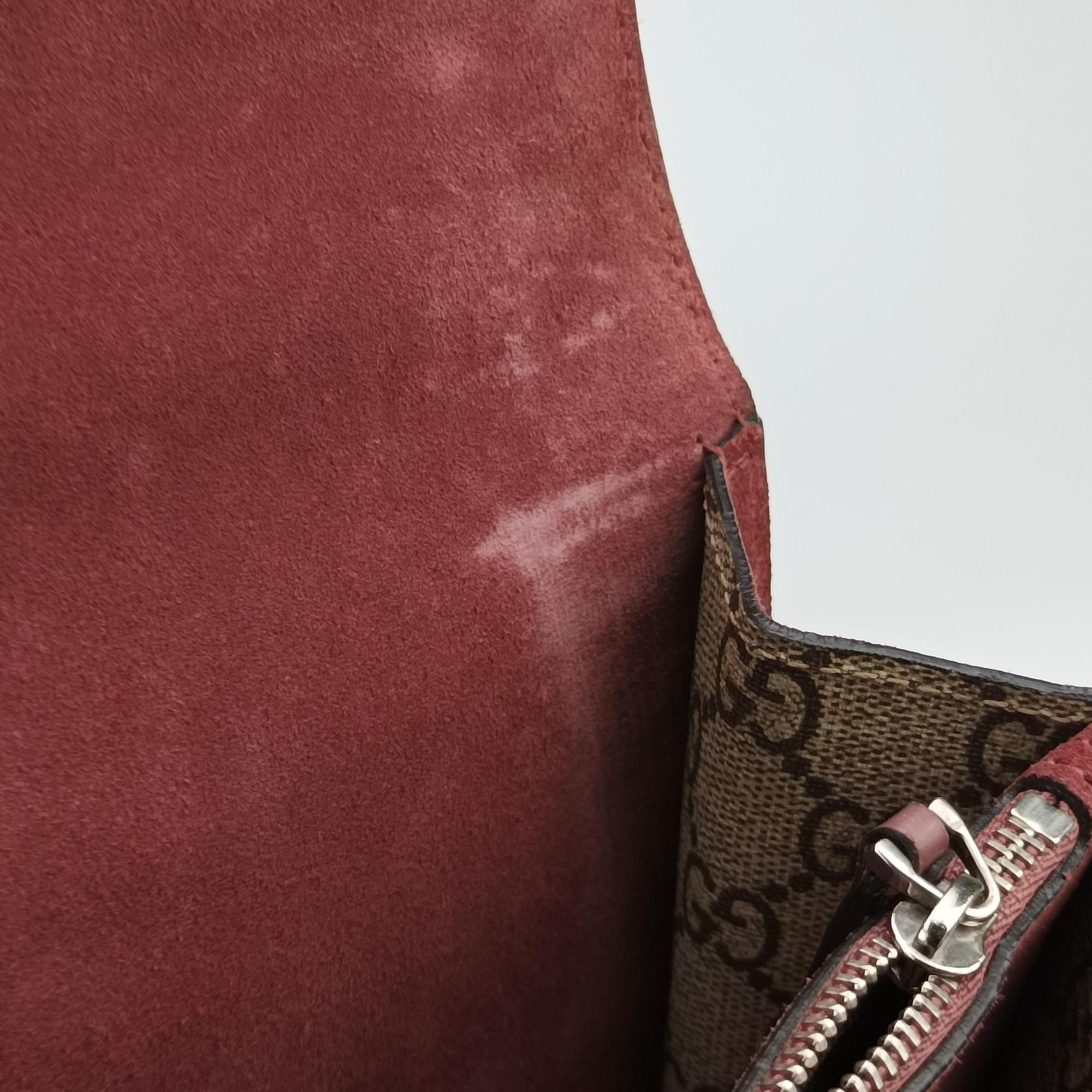 Pre-owned Gucci Dionysus beige×red×multi PVC coated canvas × suede 400235 shoulderbag | stylenewstar
