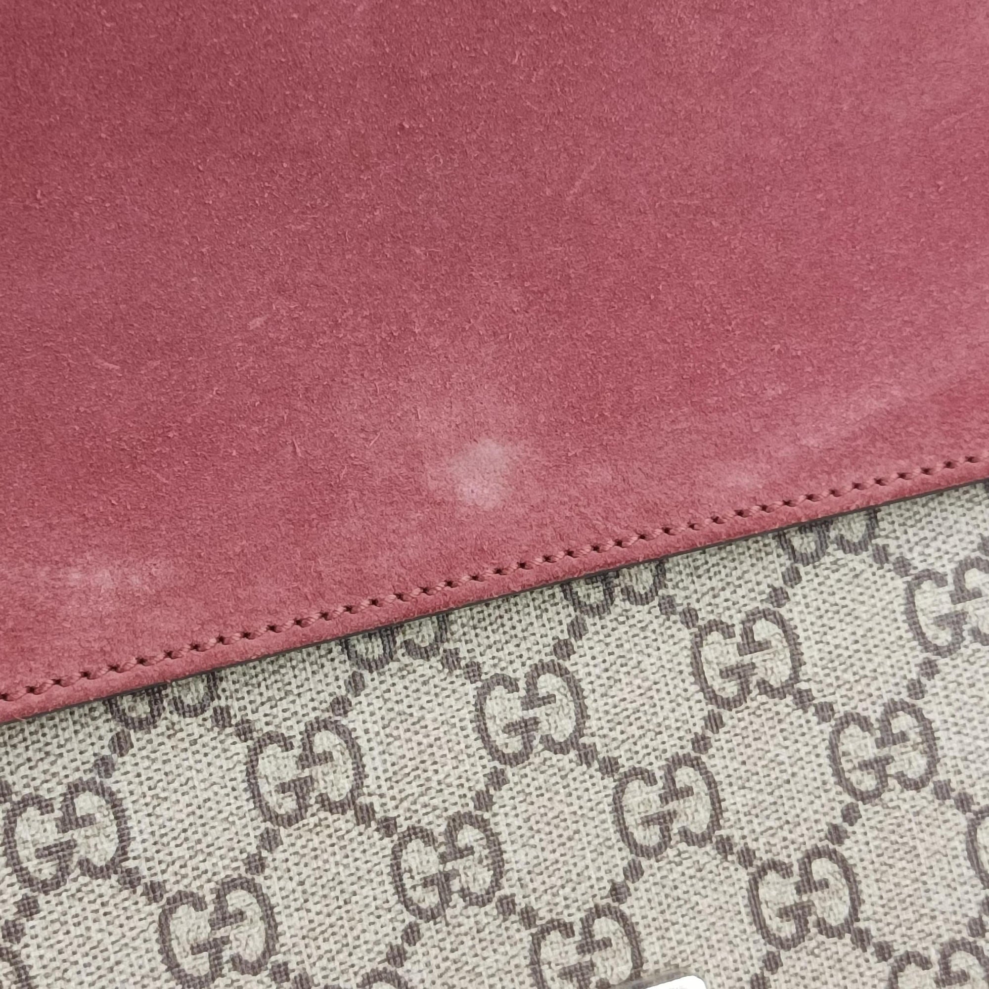 Pre-owned Gucci Dionysus beige×red×multi PVC coated canvas × suede 400235 shoulderbag | stylenewstar