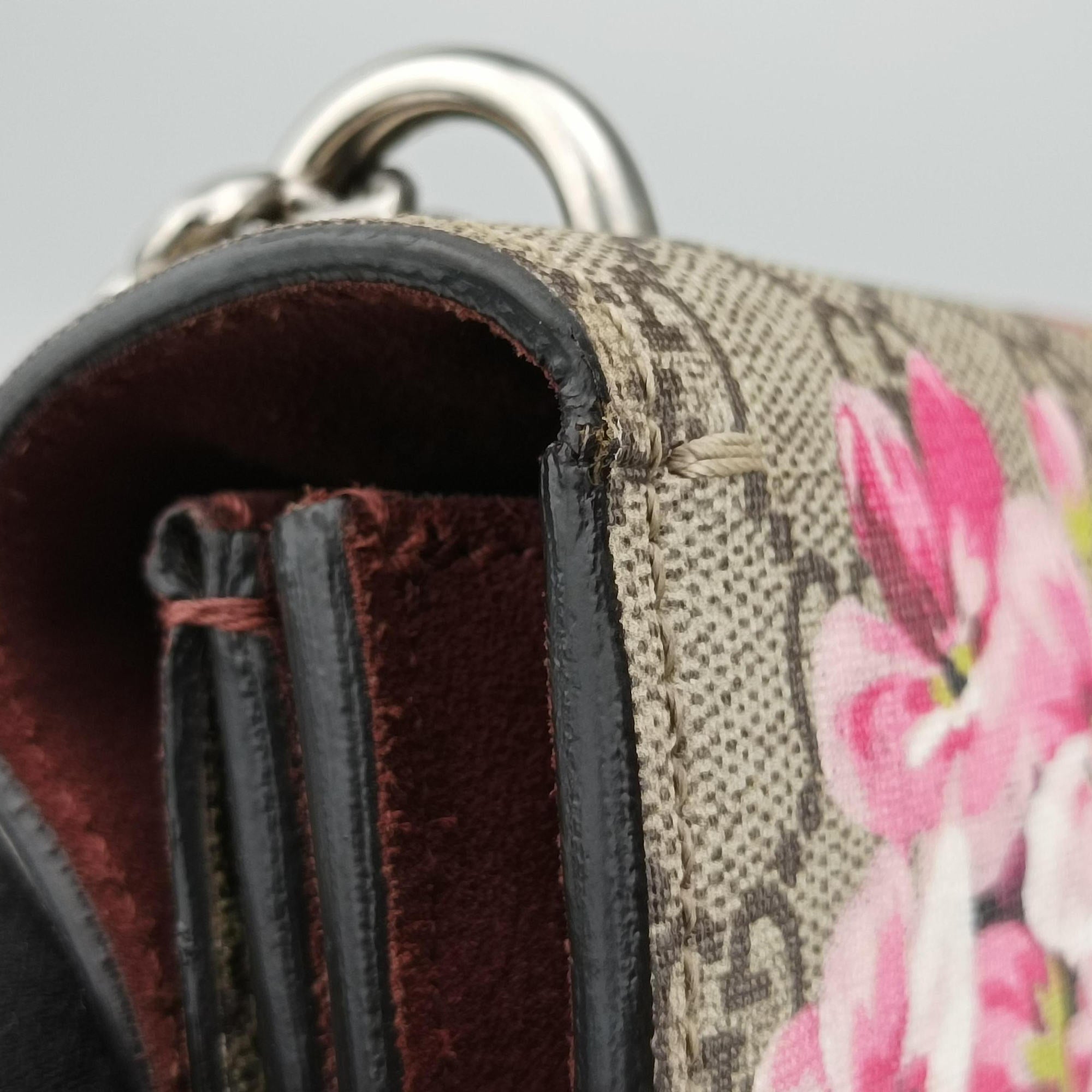 Pre-owned Gucci Dionysus beige×red×multi PVC coated canvas × suede 400235 shoulderbag | stylenewstar