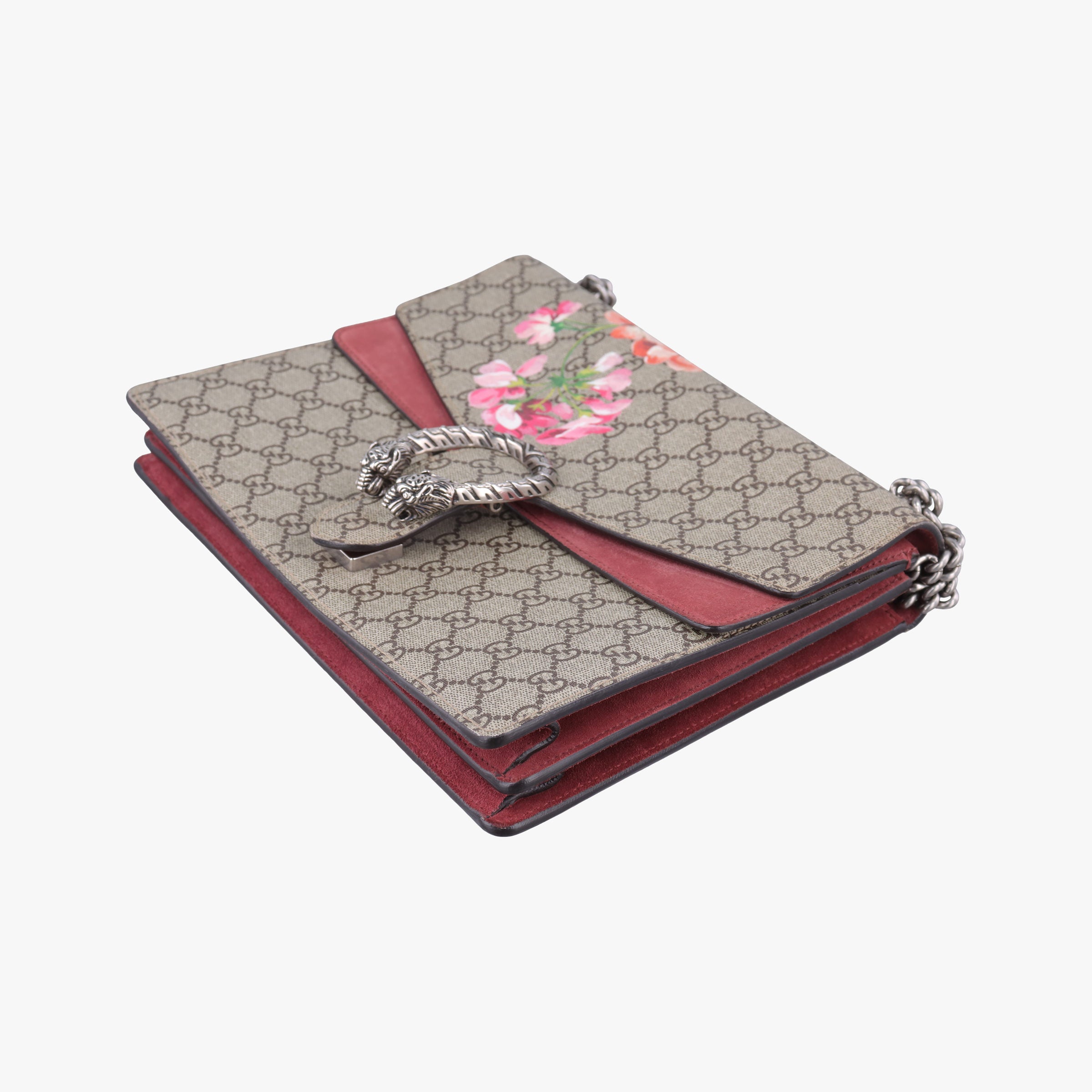 Pre-owned Gucci Dionysus beige×red×multi PVC coated canvas × suede 400235 shoulderbag | stylenewstar