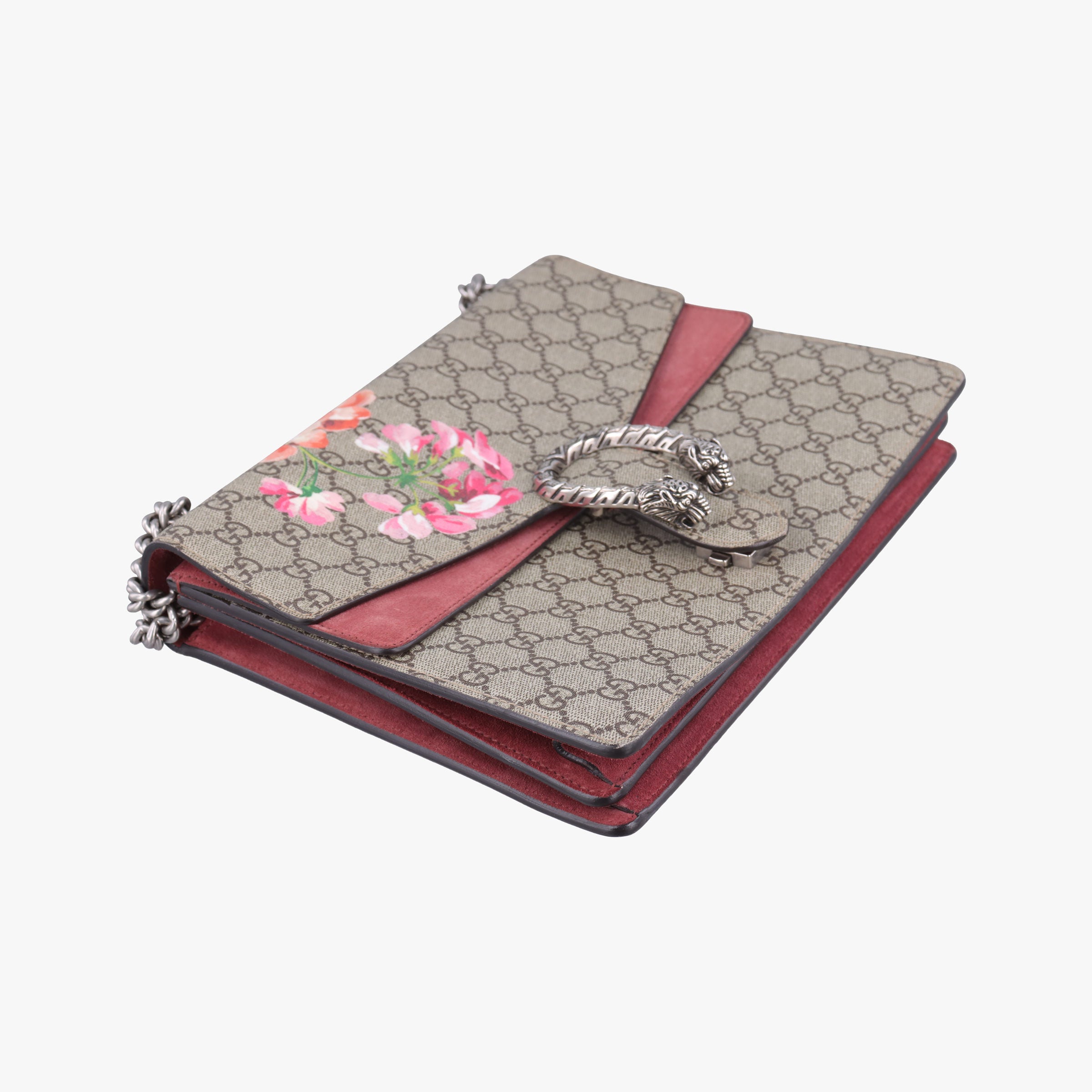 Pre-owned Gucci Dionysus beige×red×multi PVC coated canvas × suede 400235 shoulderbag | stylenewstar