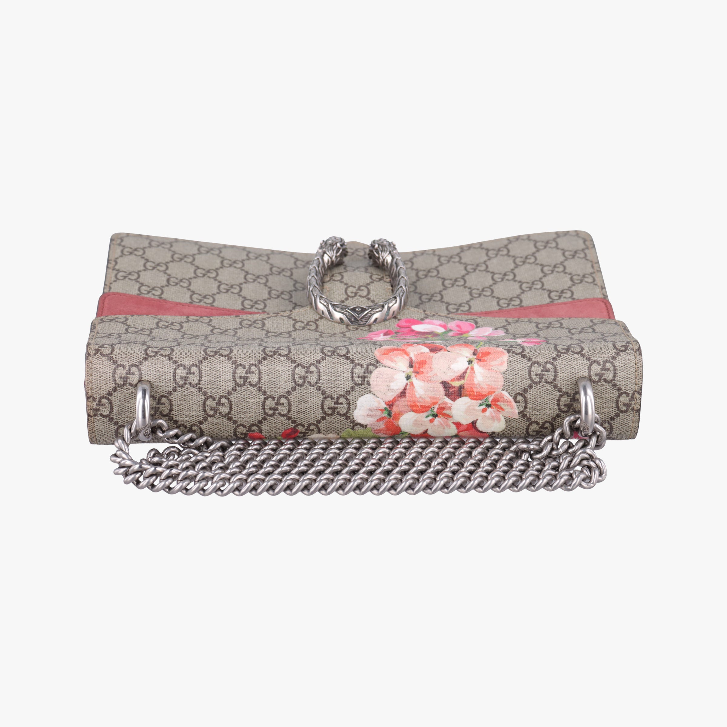 Pre-owned Gucci Dionysus beige×red×multi PVC coated canvas × suede 400235 shoulderbag | stylenewstar