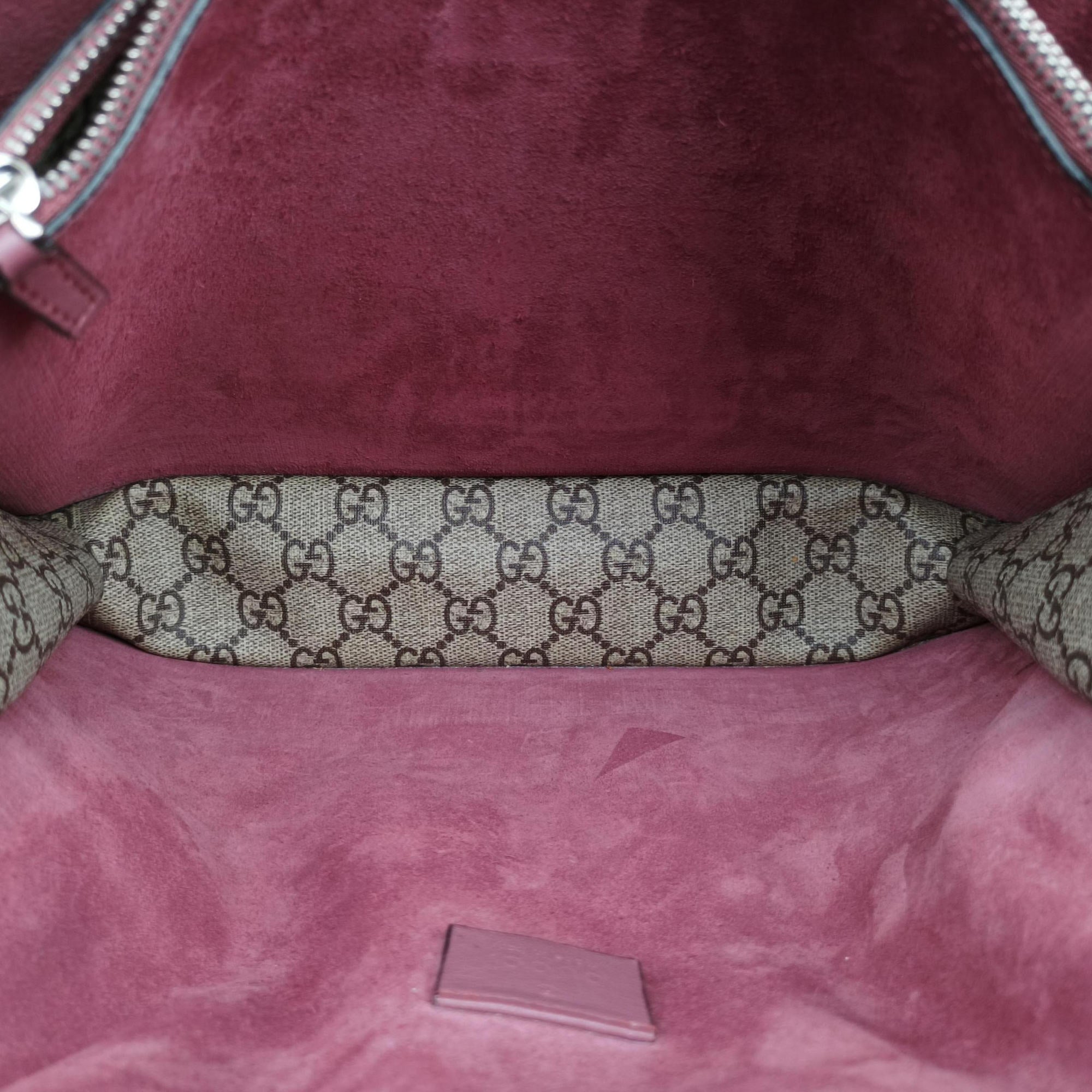 Pre-owned Gucci Dionysus beige×red×multi PVC coated canvas × suede 400235 shoulderbag | stylenewstar