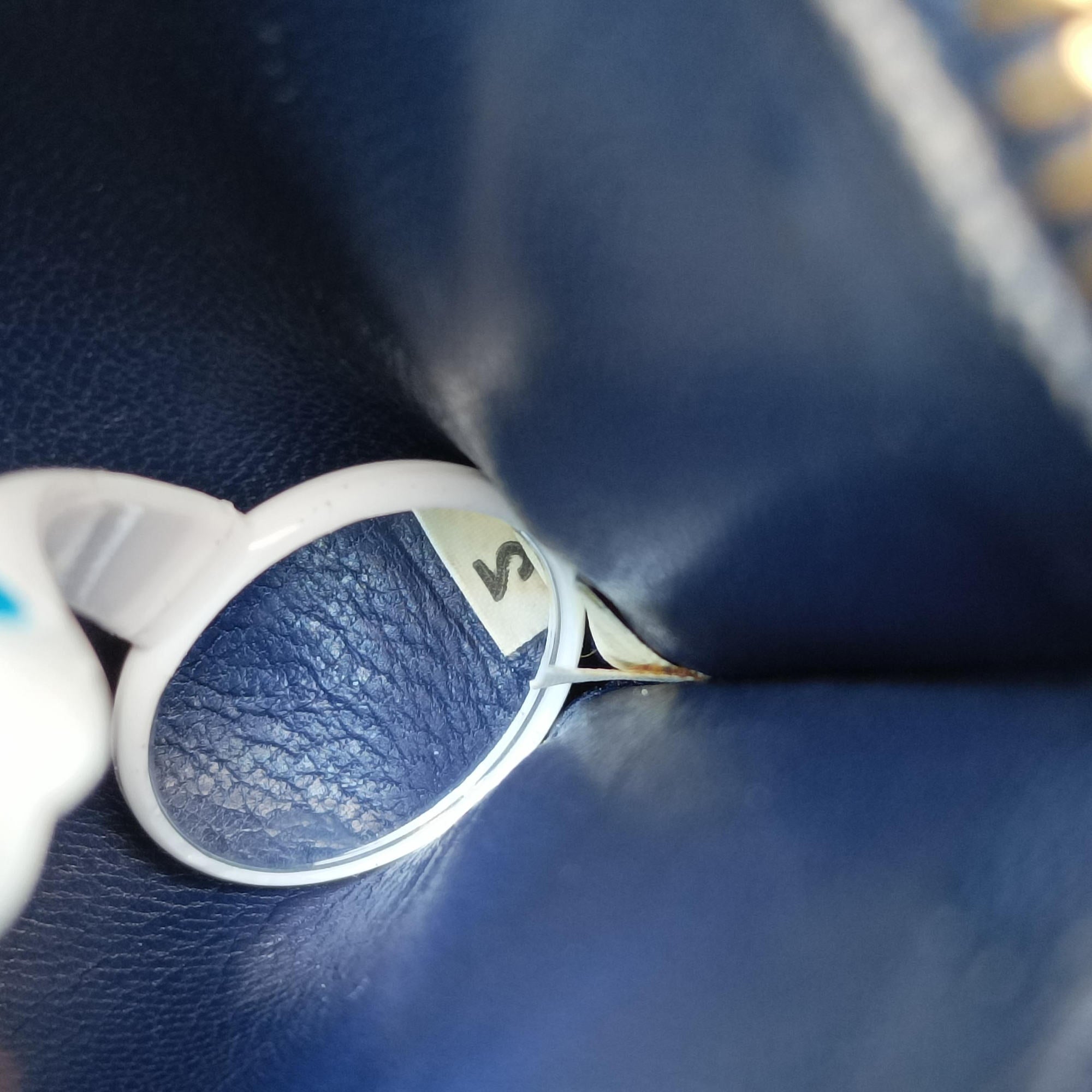 Pre-owned Prada Ribbon Blue x Black Leather×SAFFIANO Leather 1BH009 shoulderbag | stylenewstar