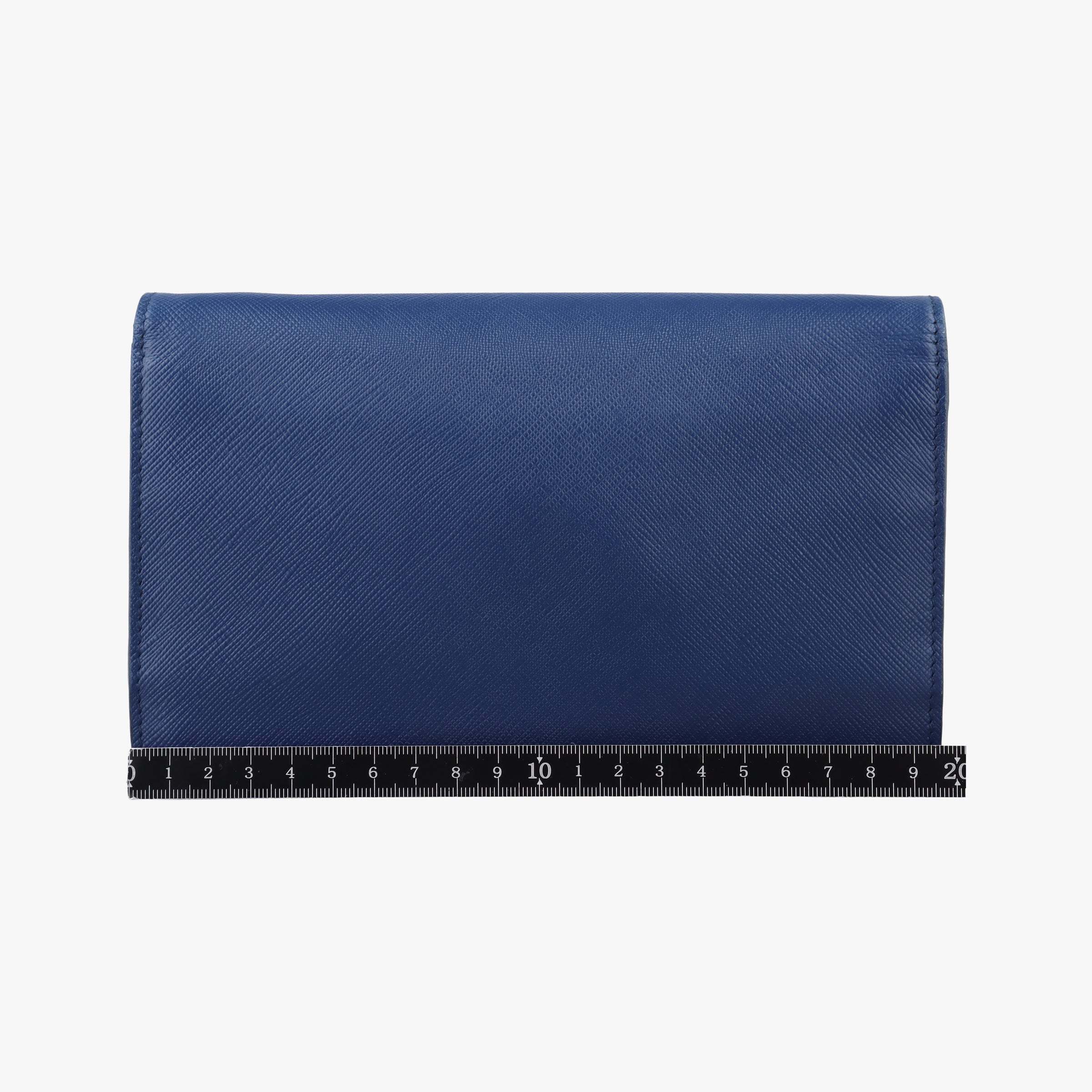 Pre-owned Prada Ribbon Blue x Black Leather×SAFFIANO Leather 1BH009 shoulderbag | stylenewstar