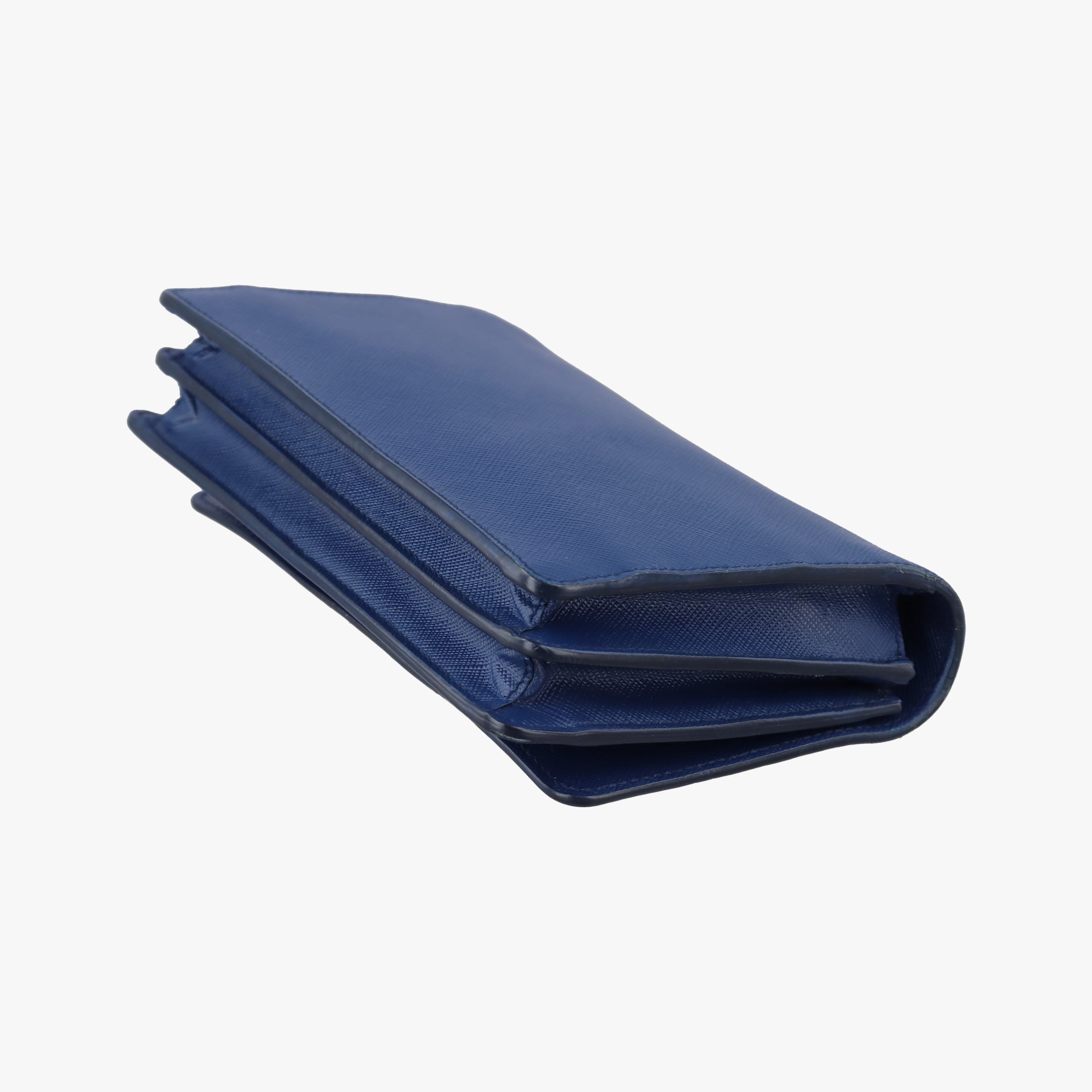 Pre-owned Prada Ribbon Blue x Black Leather×SAFFIANO Leather 1BH009 shoulderbag | stylenewstar