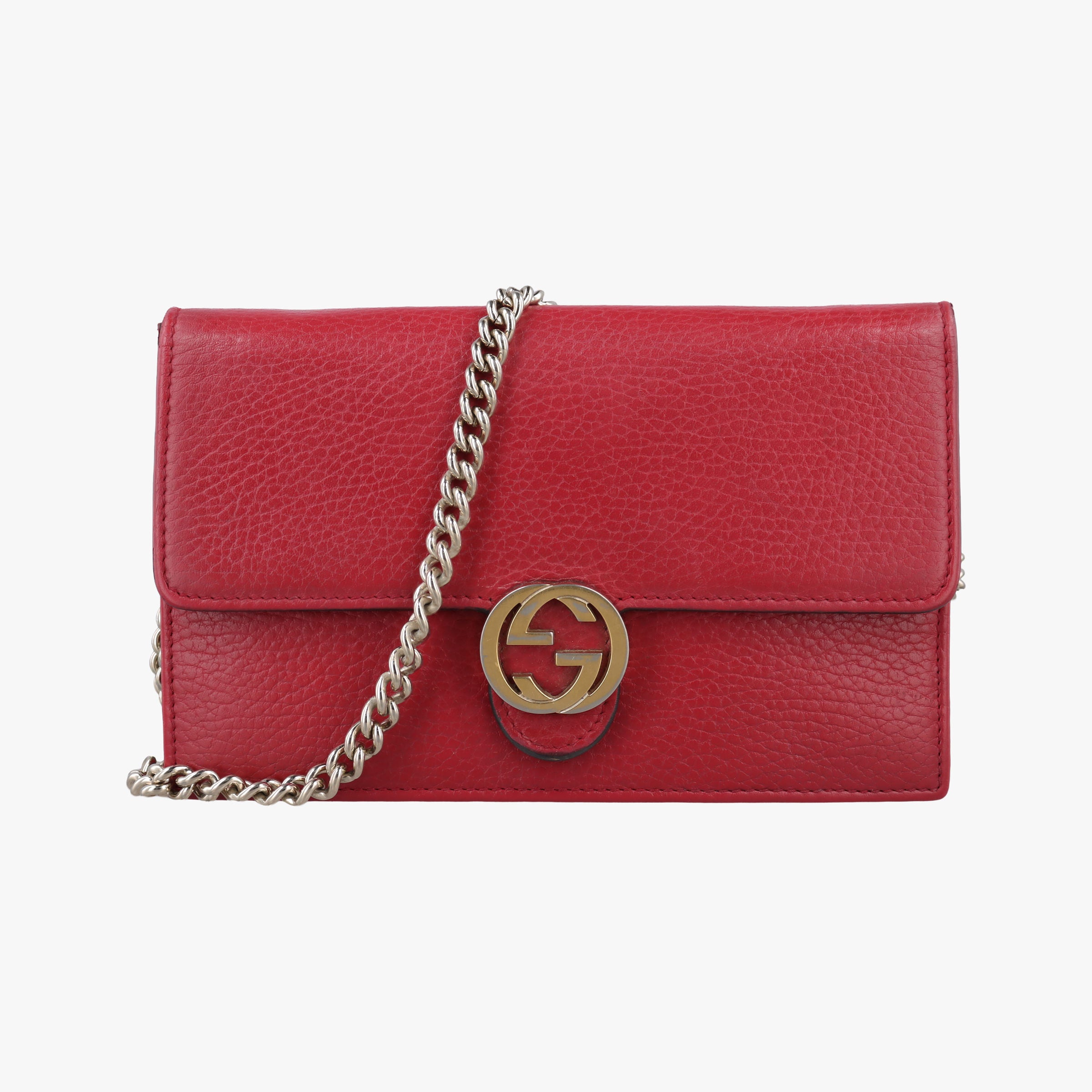 Pre-owned Gucci Interlocking G Red Leather 510314 shoulderbag | stylenewstar