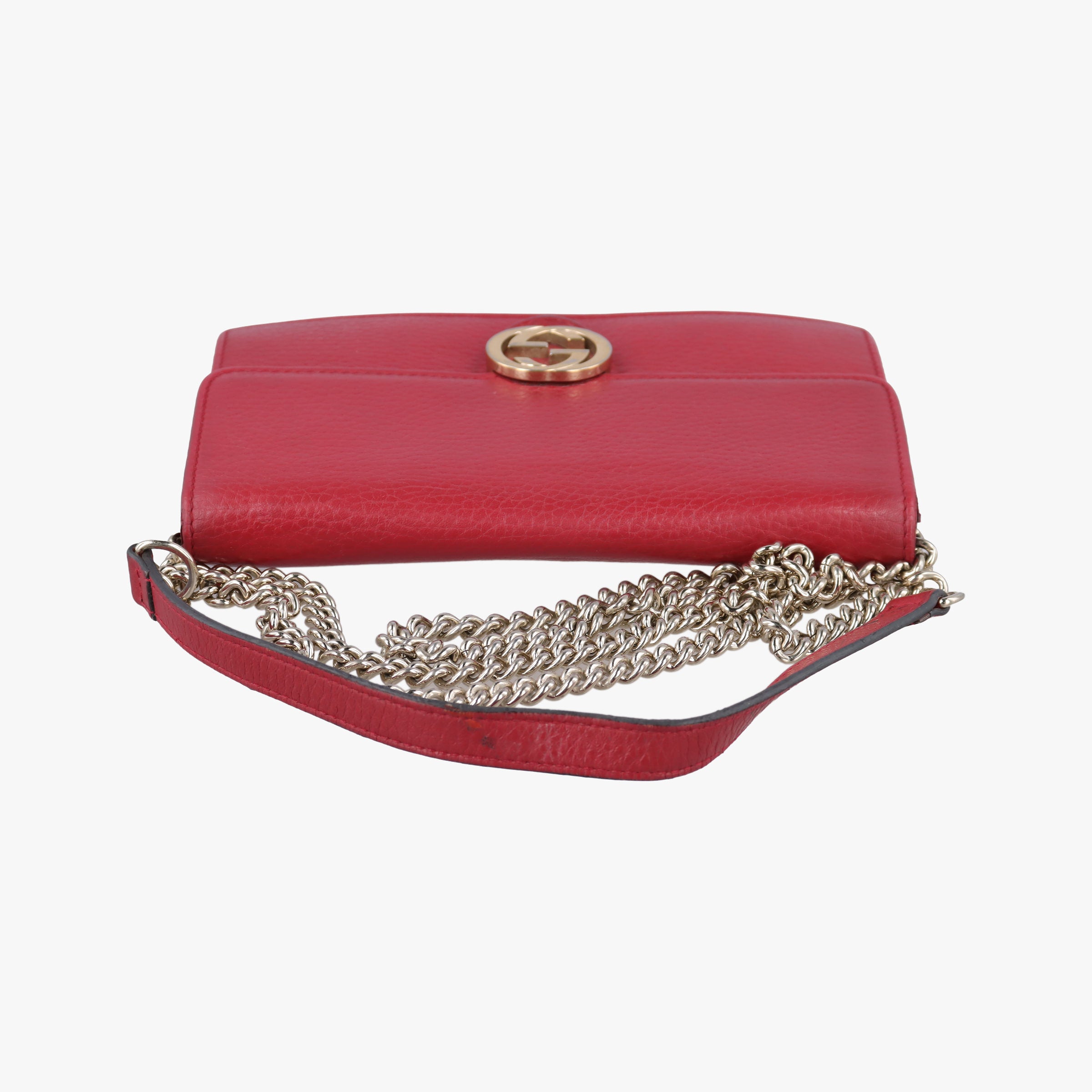 Pre-owned Gucci Interlocking G Red Leather 510314 shoulderbag | stylenewstar