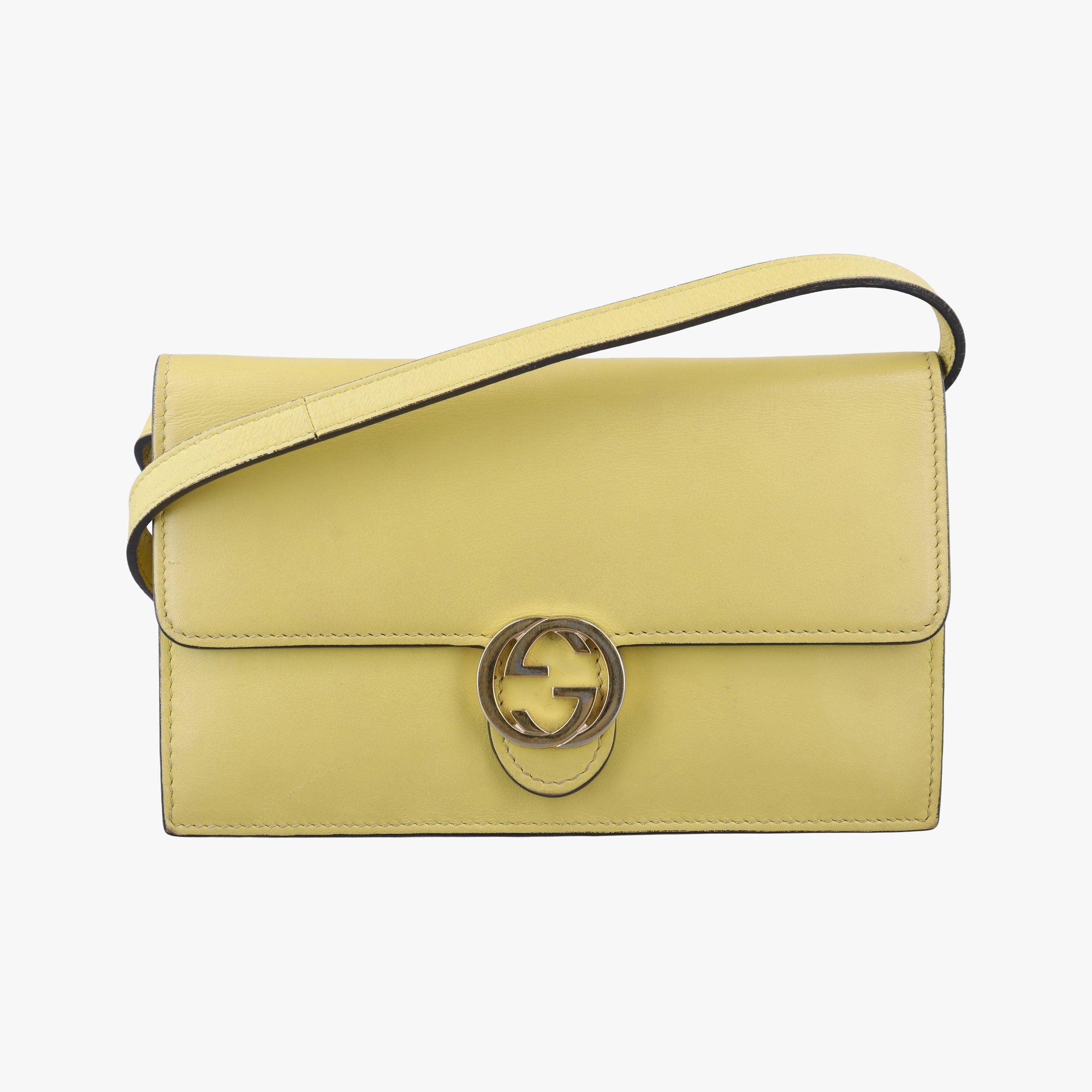 Secondhand Gucci Interlocking G Yellow Leather 369664 shoulderbag | stylenewstar