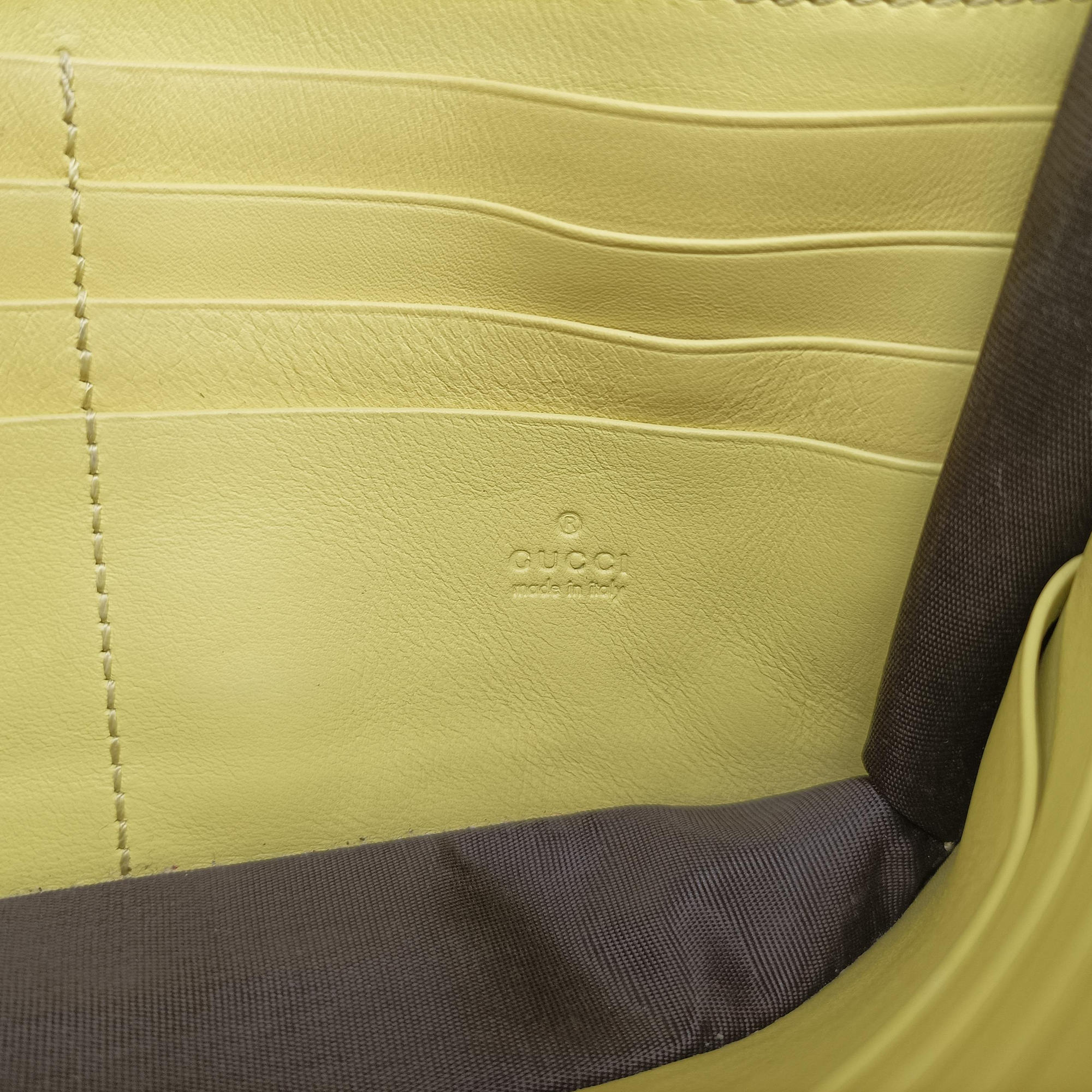Secondhand Gucci Interlocking G Yellow Leather 369664 shoulderbag | stylenewstar