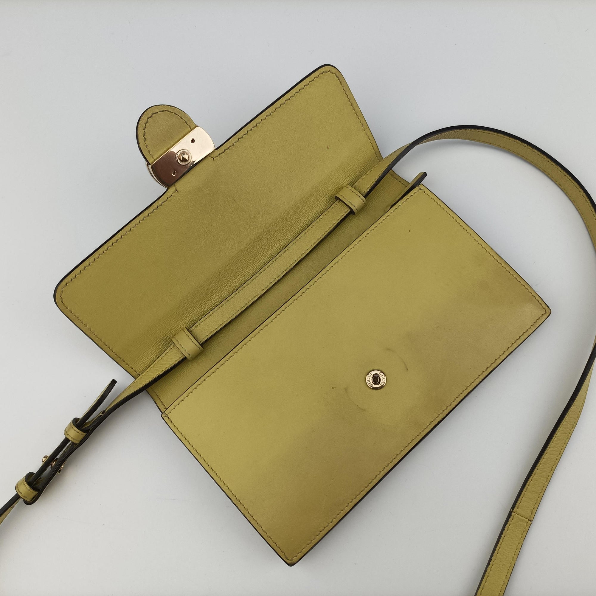 Secondhand Gucci Interlocking G Yellow Leather 369664 shoulderbag | stylenewstar
