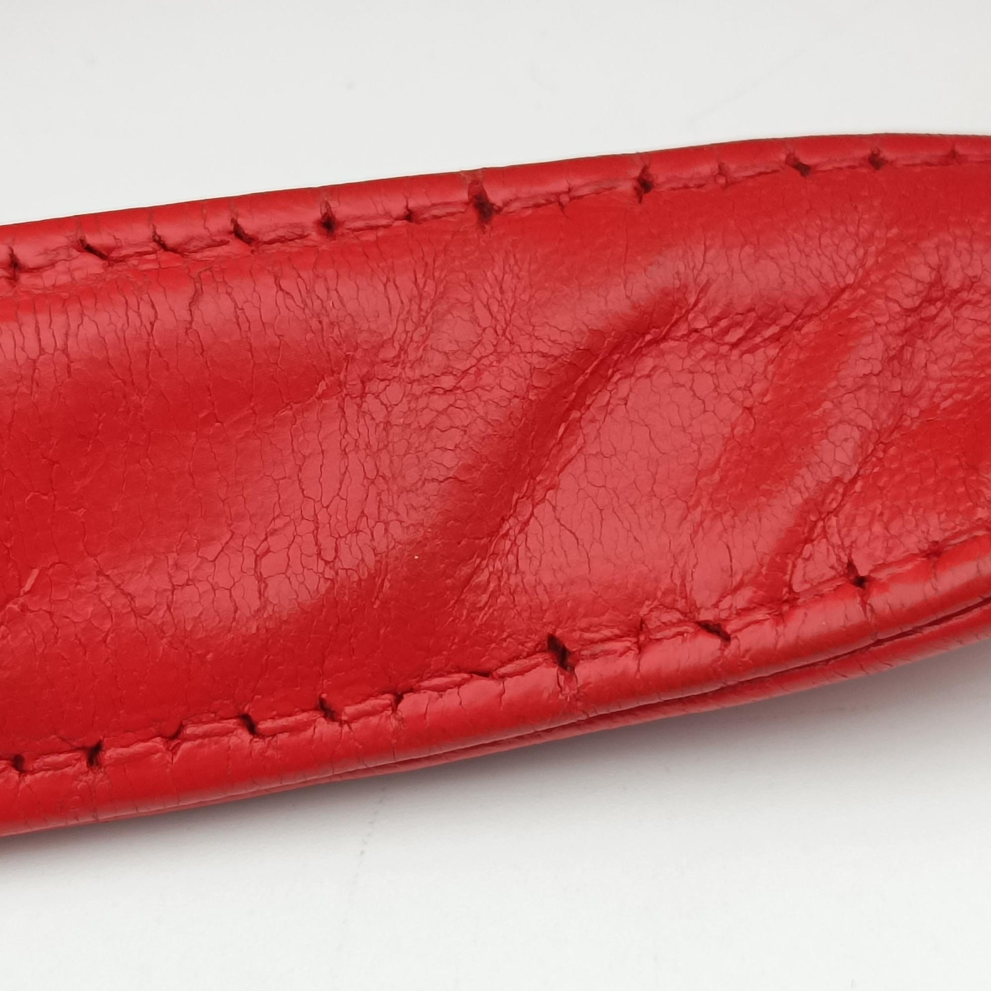 Pre-owned Bottega Veneta CAMPANA Intrecciato Red lambskin  shoulderbag | stylenewstar
