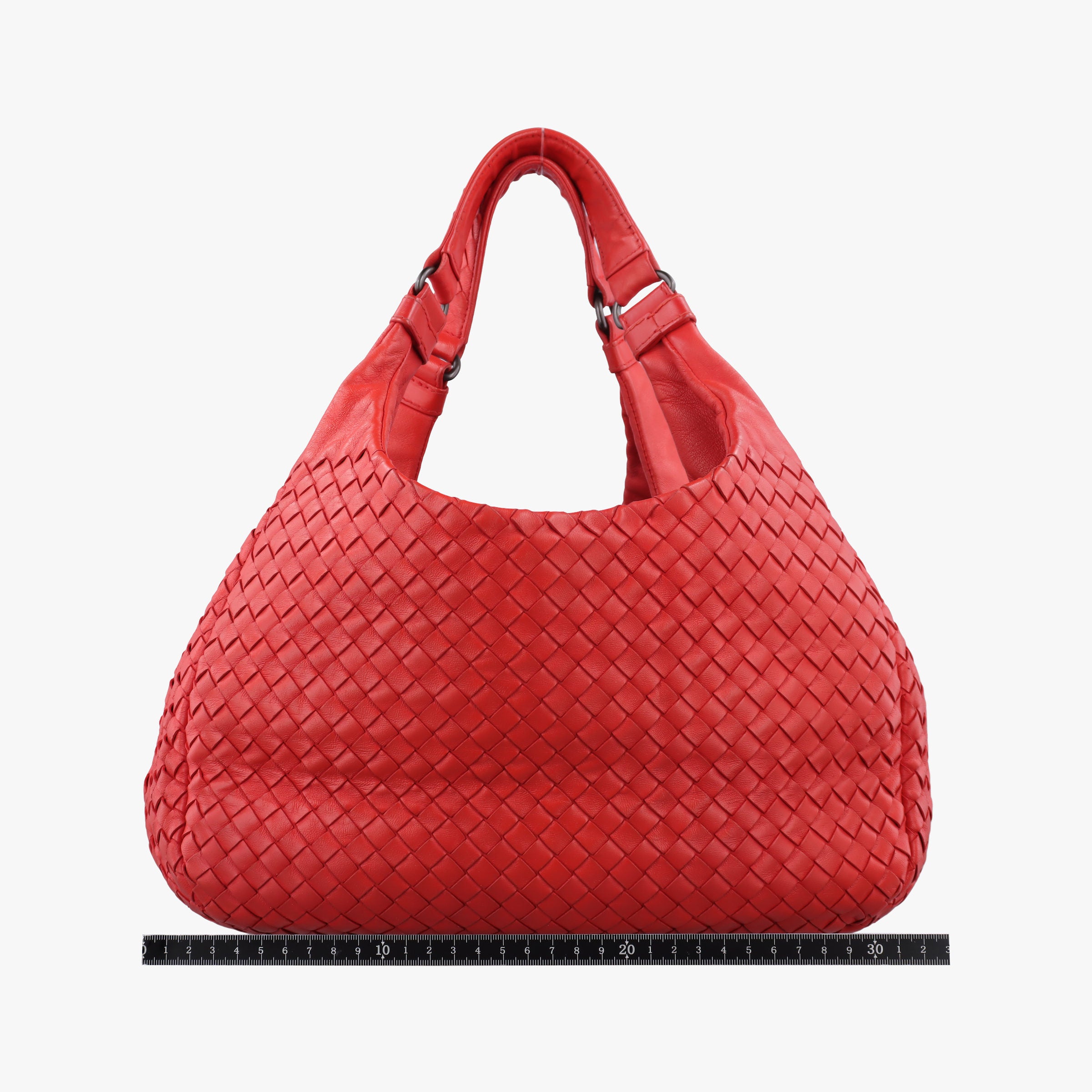 Pre-owned Bottega Veneta CAMPANA Intrecciato Red lambskin  shoulderbag | stylenewstar