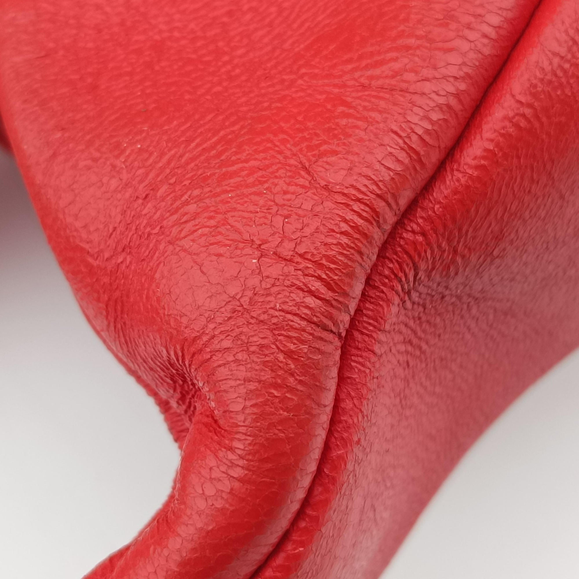 Pre-owned Bottega Veneta CAMPANA Intrecciato Red lambskin  shoulderbag | stylenewstar