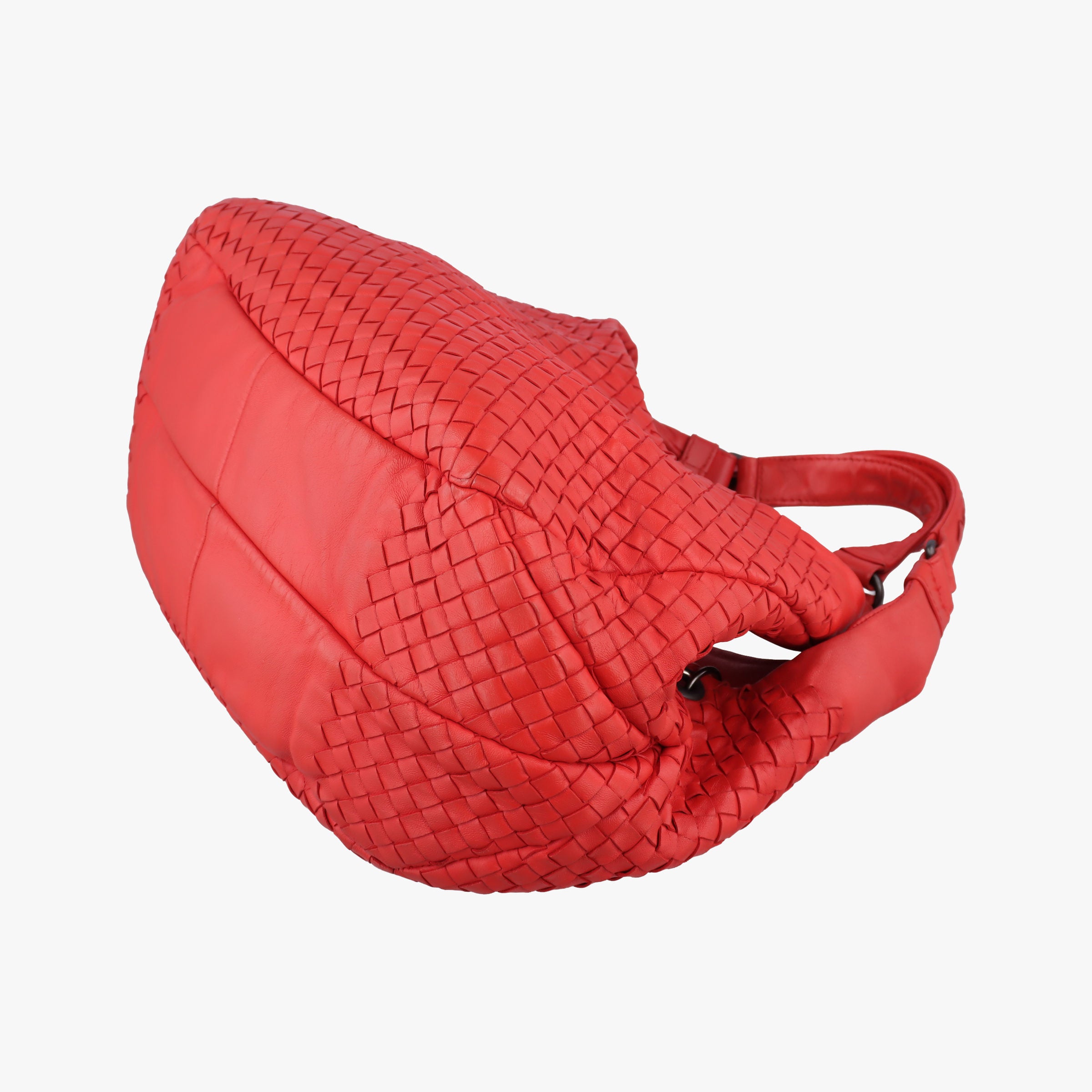 Pre-owned Bottega Veneta CAMPANA Intrecciato Red lambskin  shoulderbag | stylenewstar
