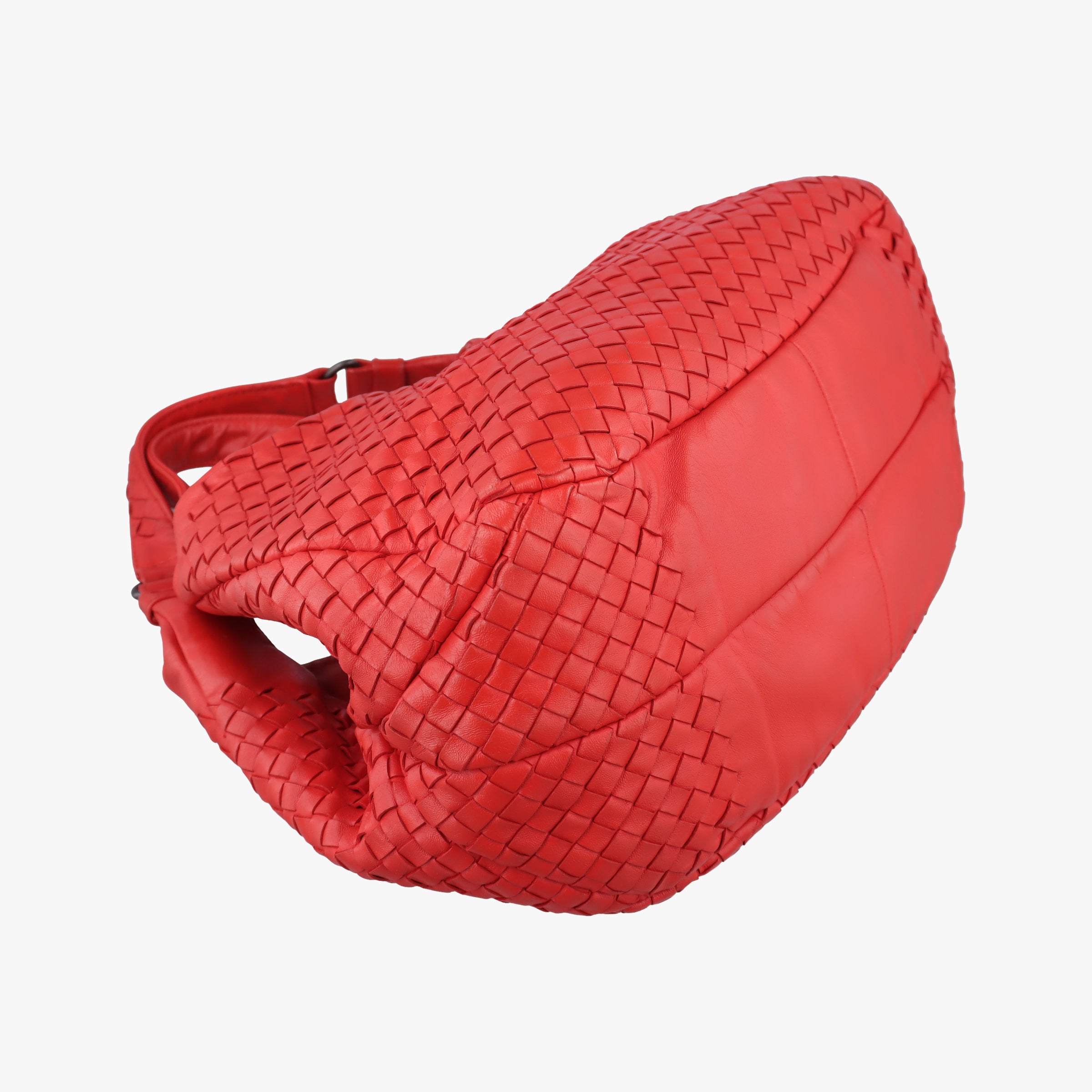 Pre-owned Bottega Veneta CAMPANA Intrecciato Red lambskin  shoulderbag | stylenewstar