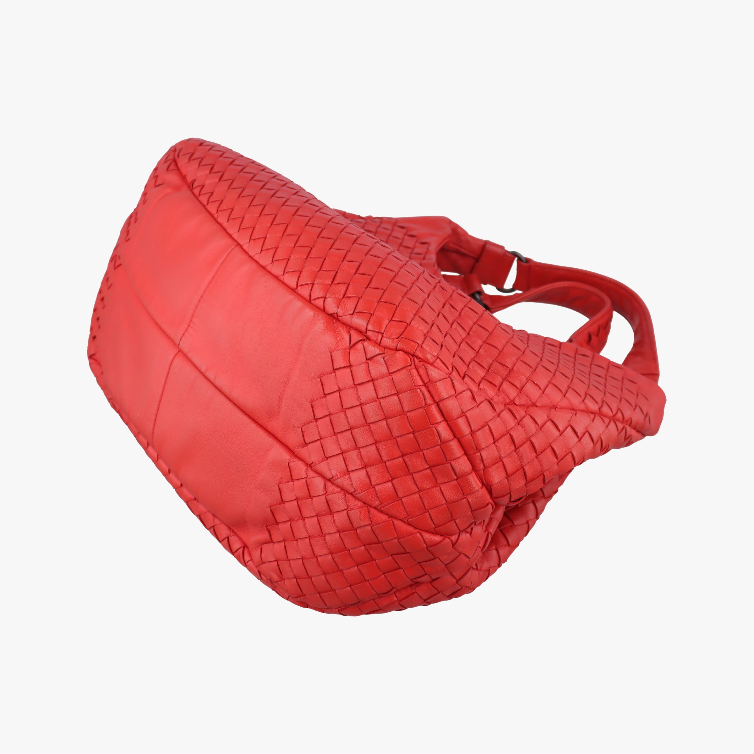 Pre-owned Bottega Veneta CAMPANA Intrecciato Red lambskin  shoulderbag | stylenewstar