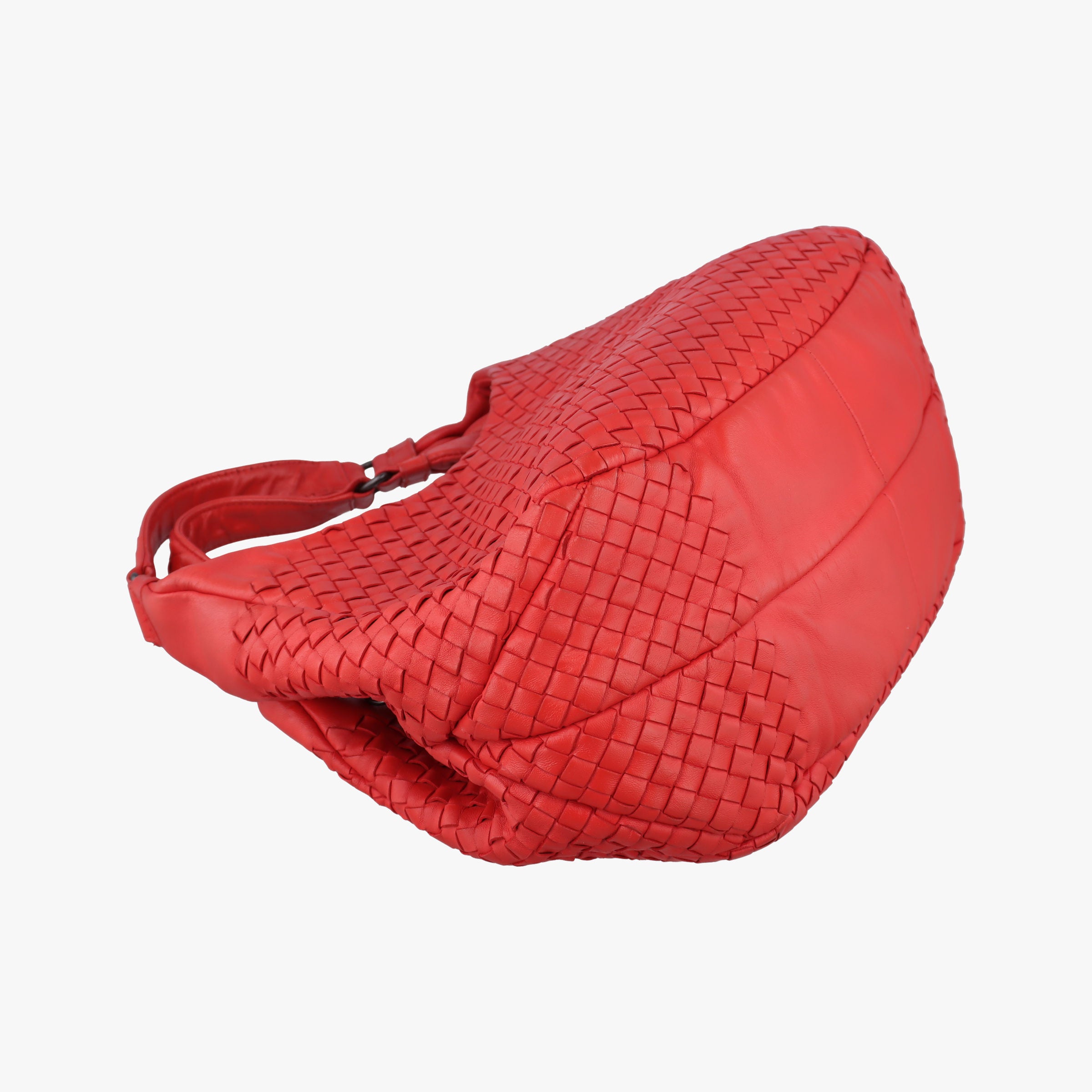 Pre-owned Bottega Veneta CAMPANA Intrecciato Red lambskin  shoulderbag | stylenewstar
