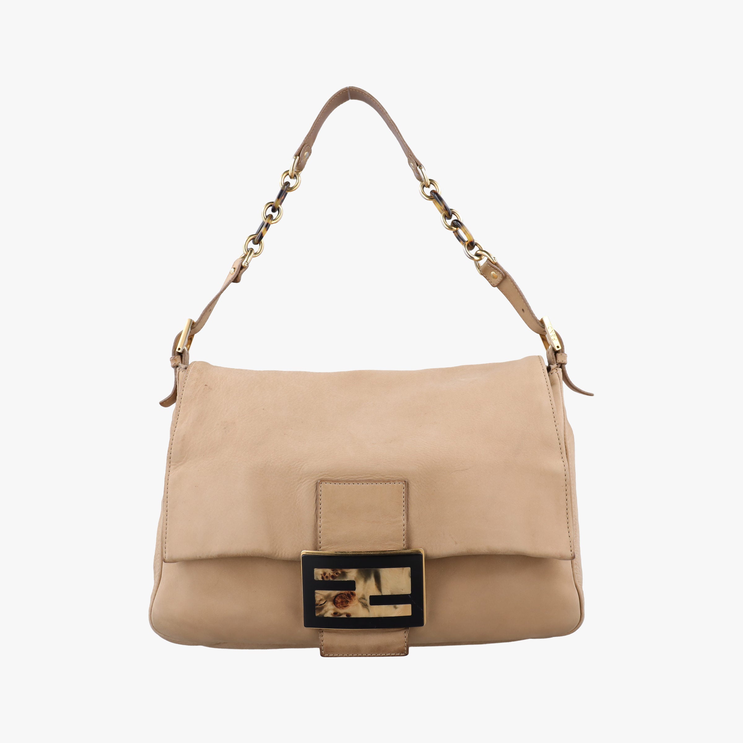 Pre-owned Fendi Big Mama Forever Flap Beige Leather 8BR638 shoulderbag | stylenewstar
